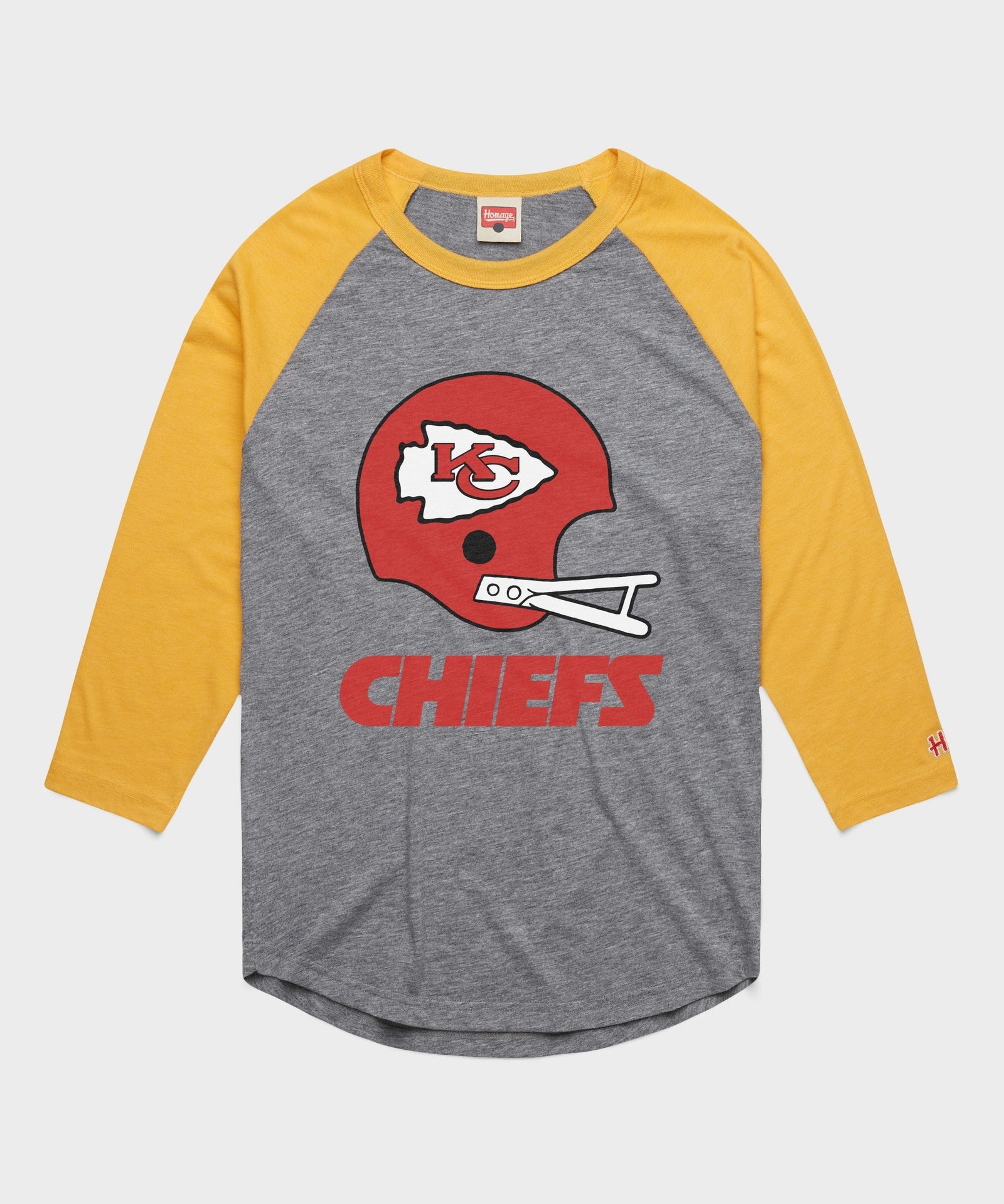 kansas city chiefs big helmet raglan