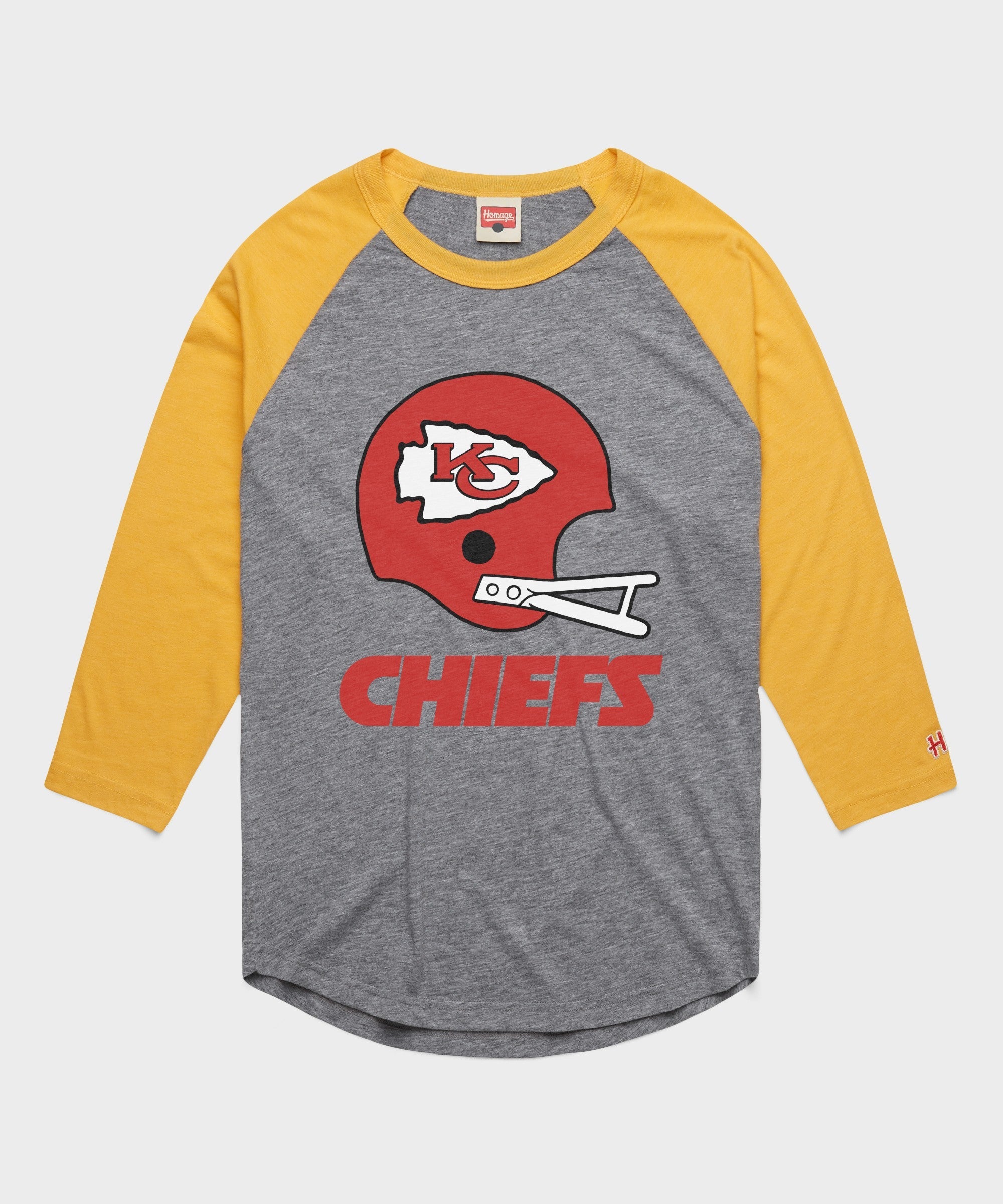 kansas city chiefs big helmet raglan