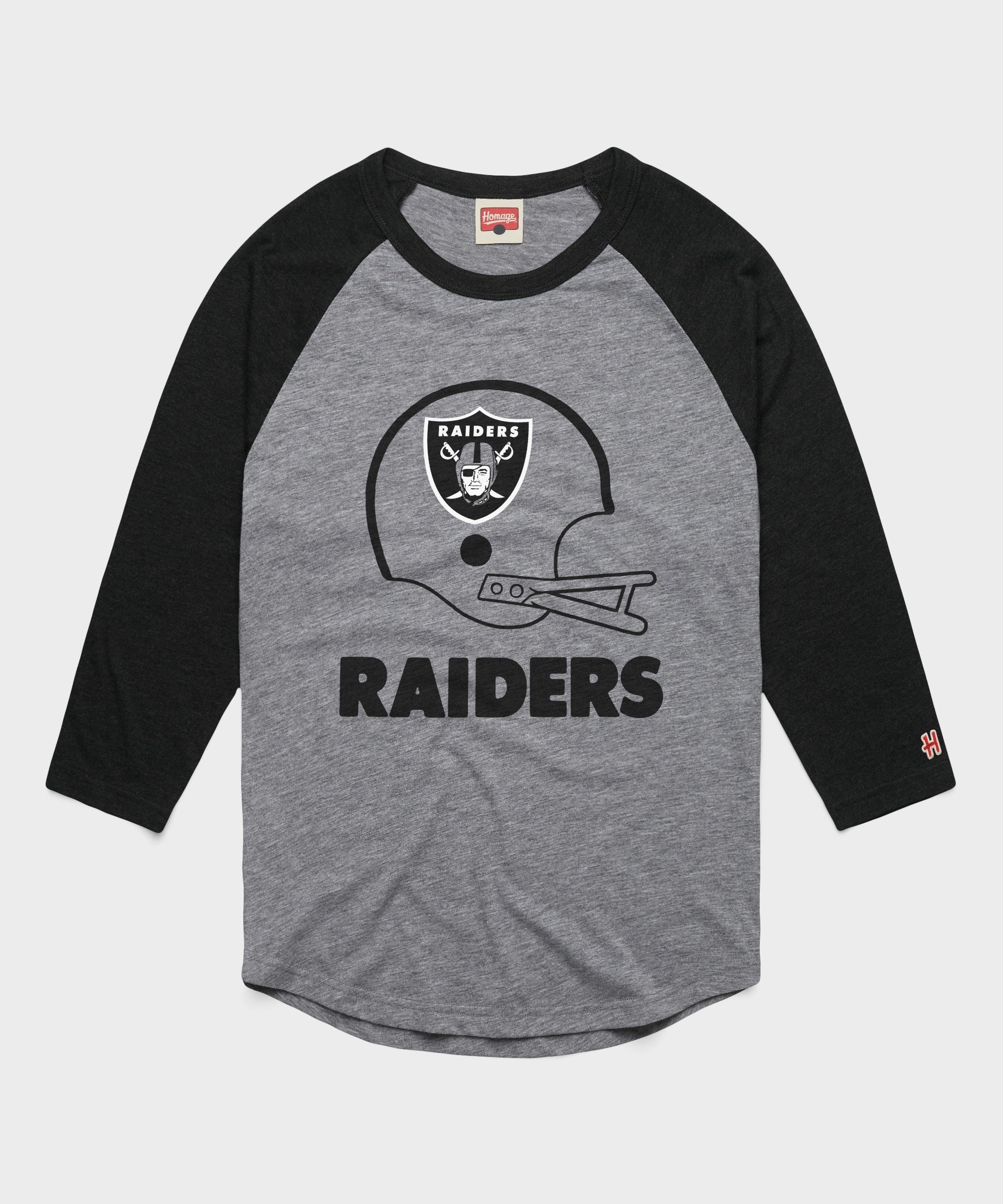 las vegas raiders big helmet raglan