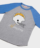 los angeles chargers big helmet raglan