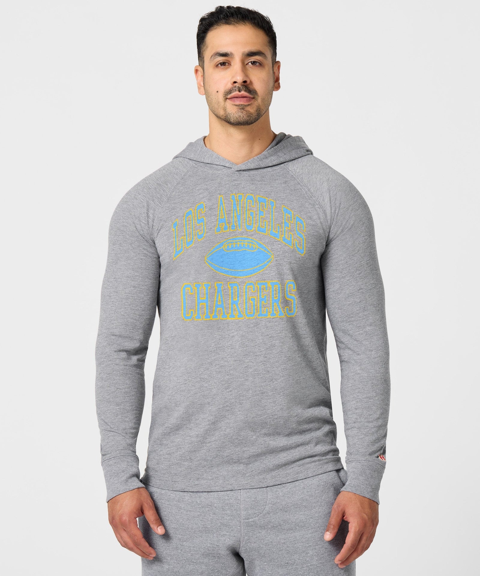 los angeles chargers gridiron lightweight hoodie