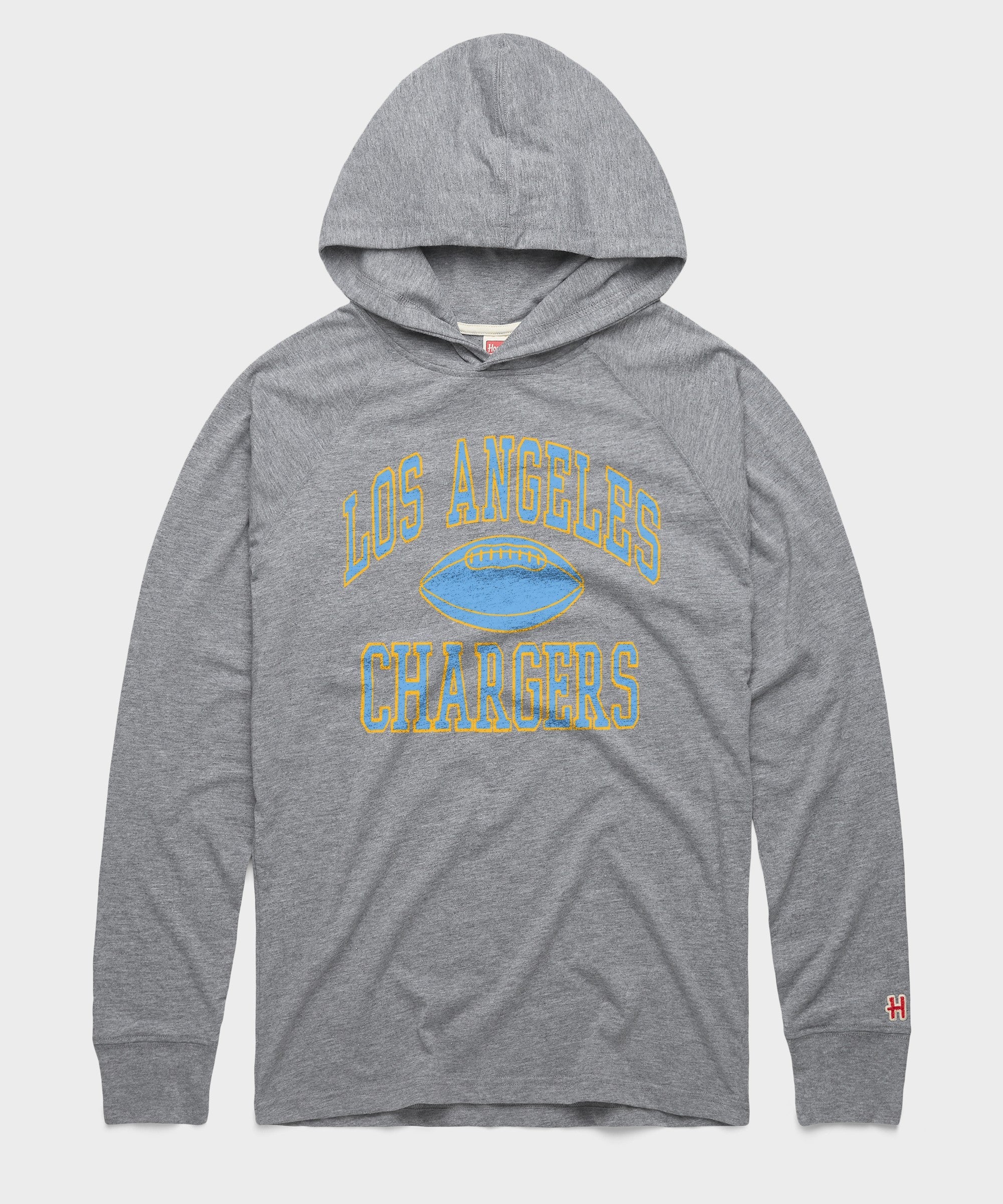 los angeles chargers gridiron lightweight hoodie