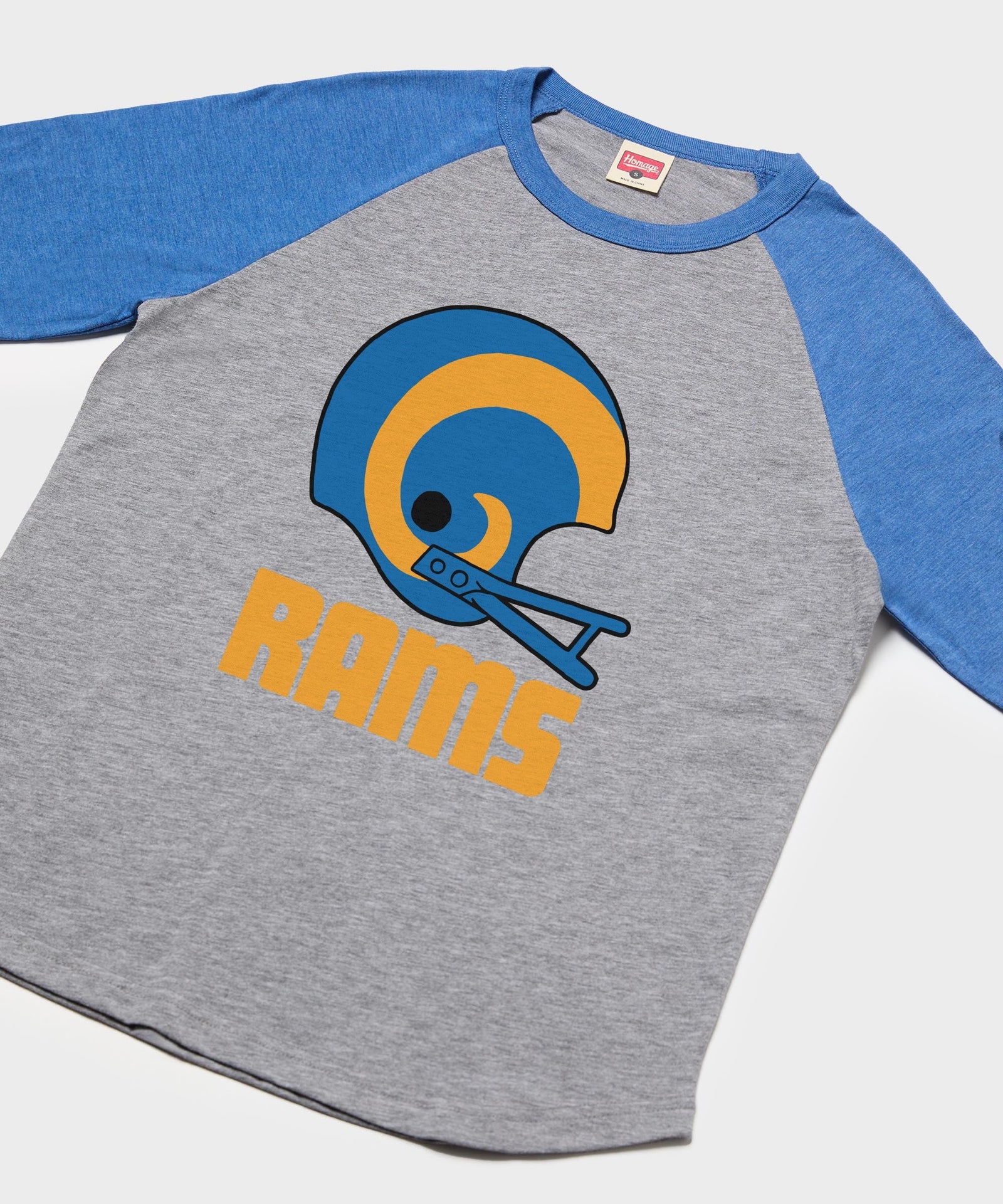 los angeles rams big helmet raglan