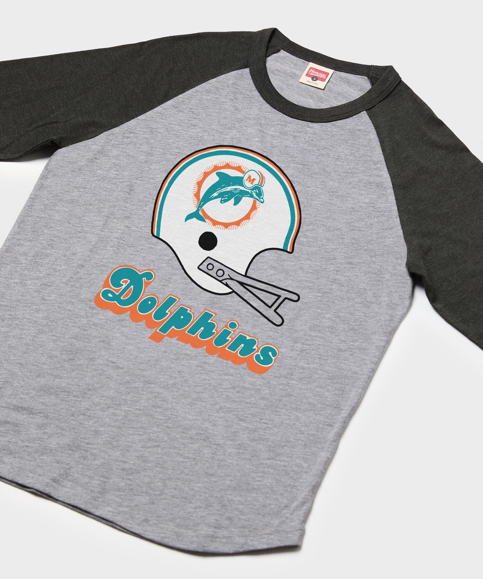 miami dolphins big helmet raglan