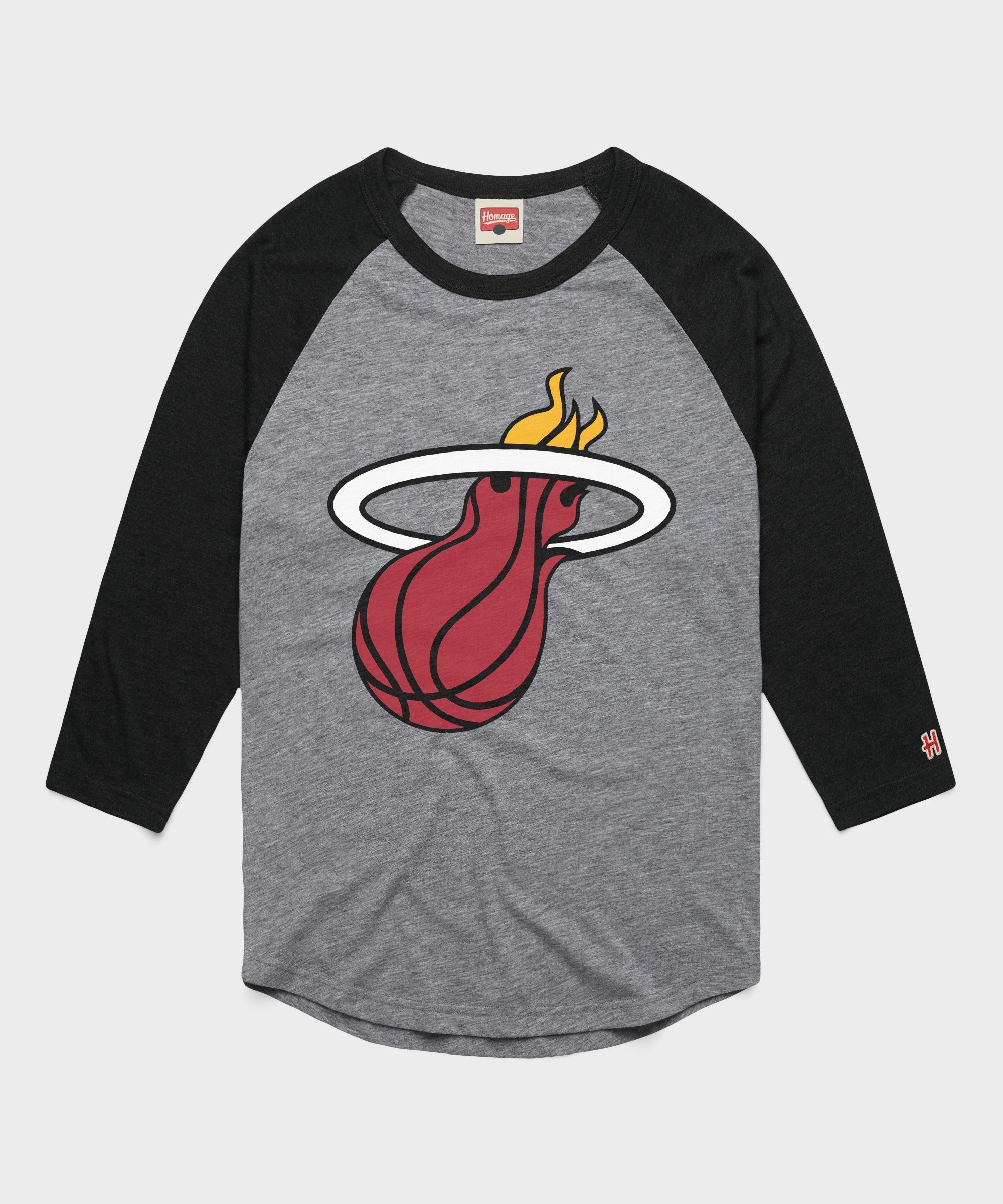 miami heat logo raglan