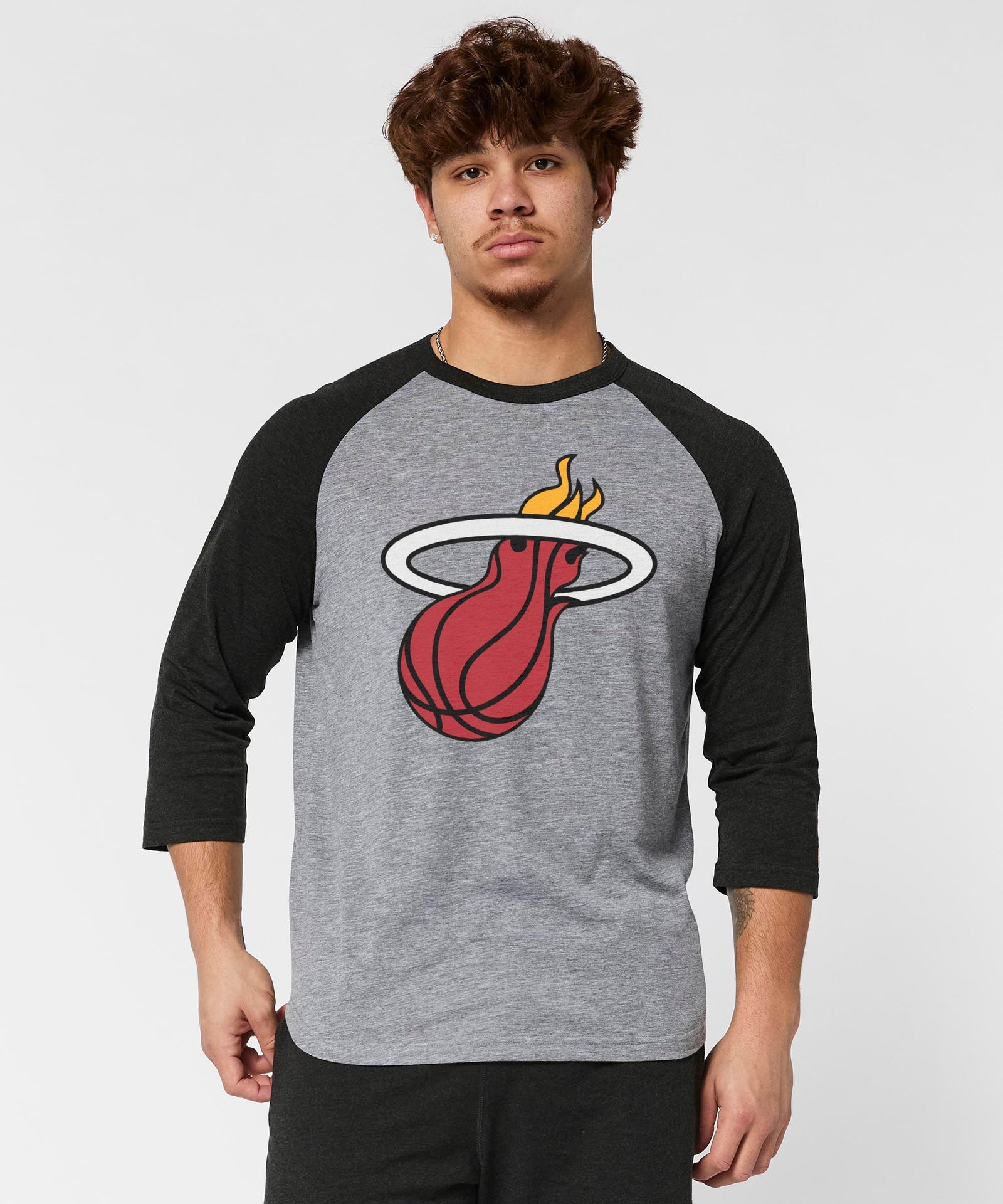 miami heat logo raglan