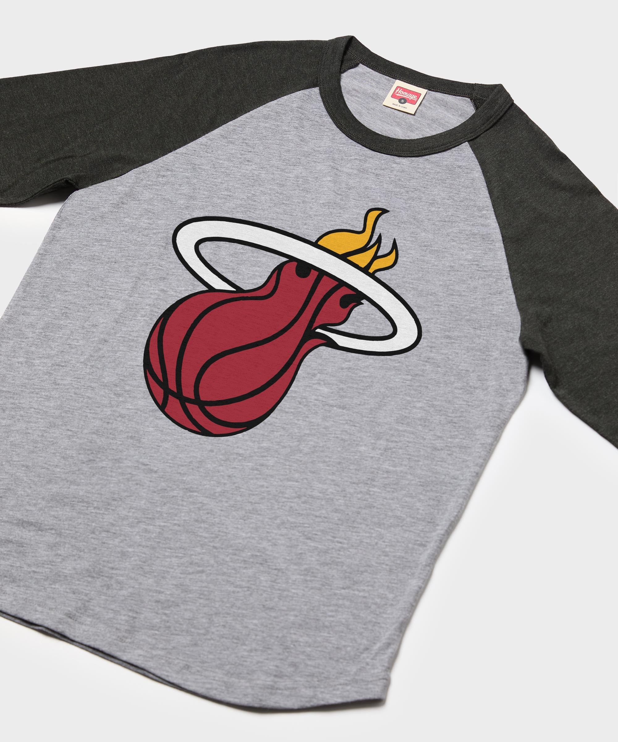 miami heat logo raglan