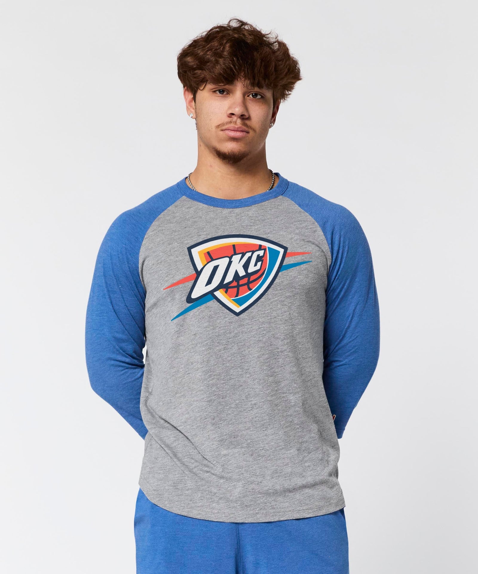 okc thunder logo raglan
