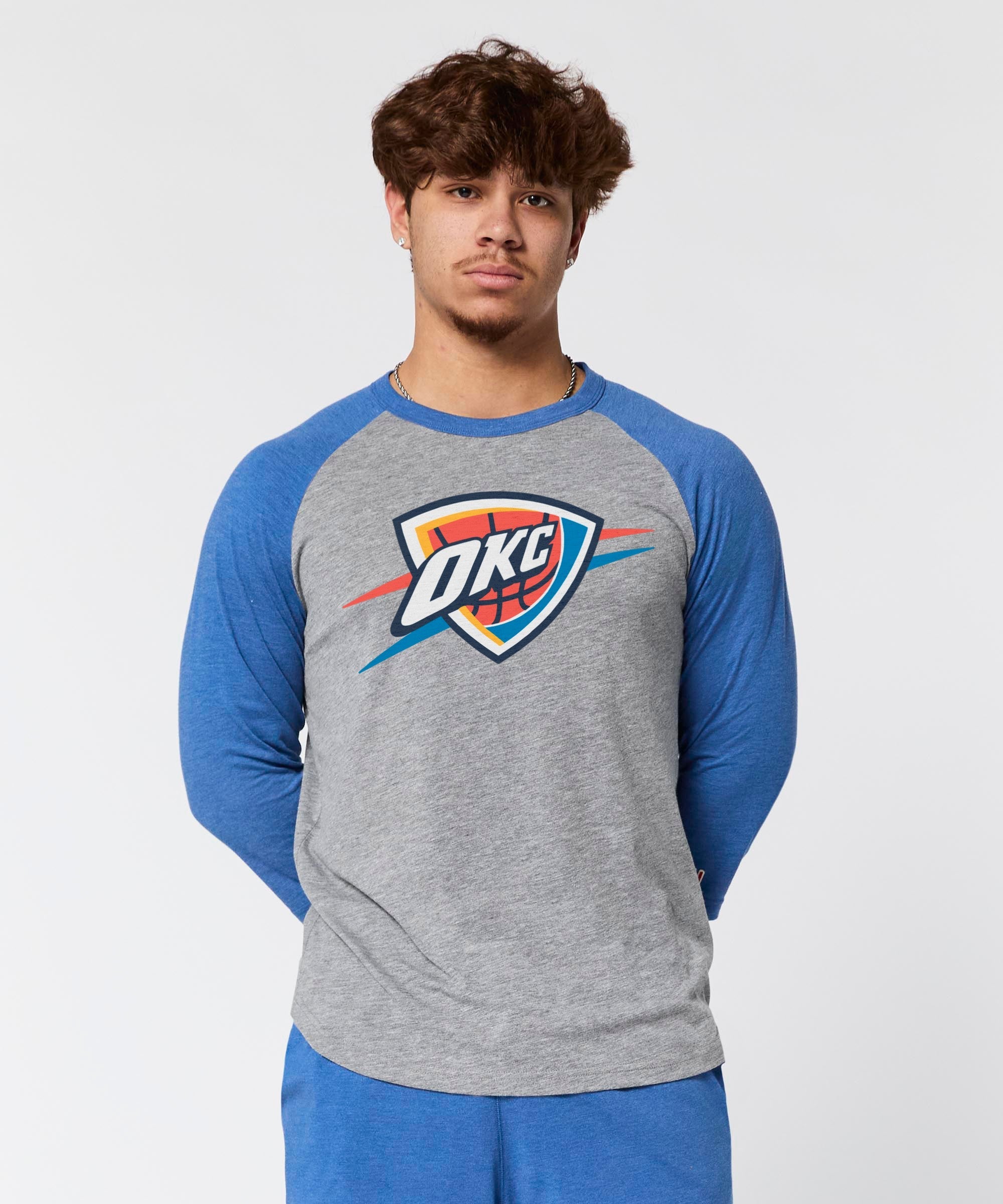 okc thunder logo raglan
