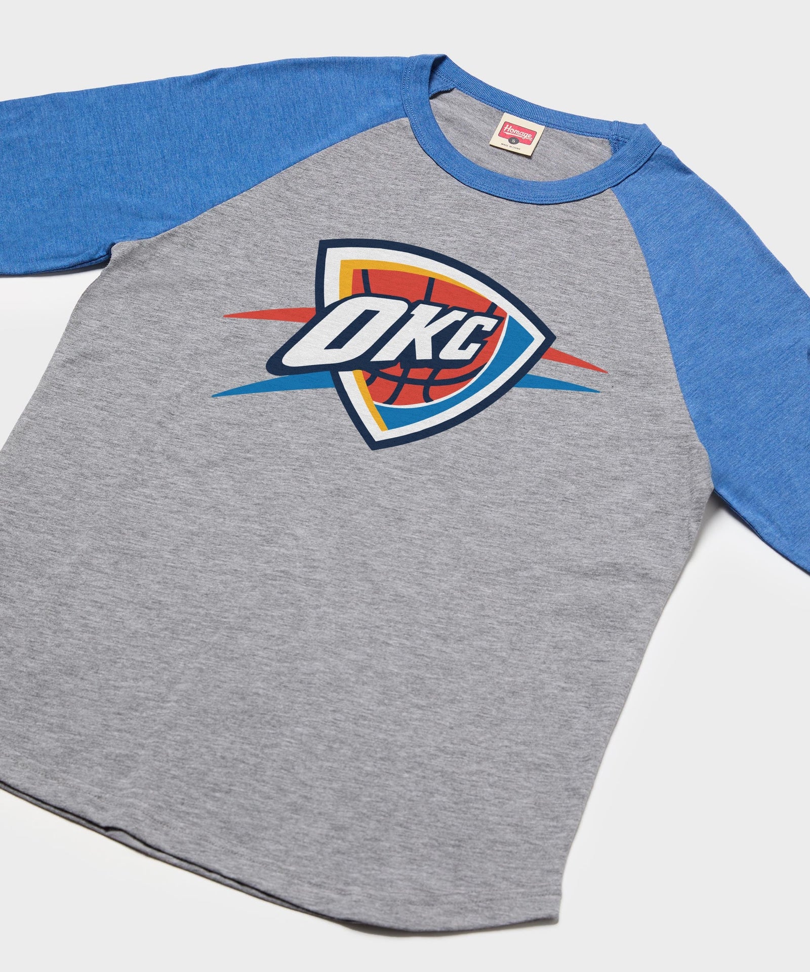 okc thunder logo raglan