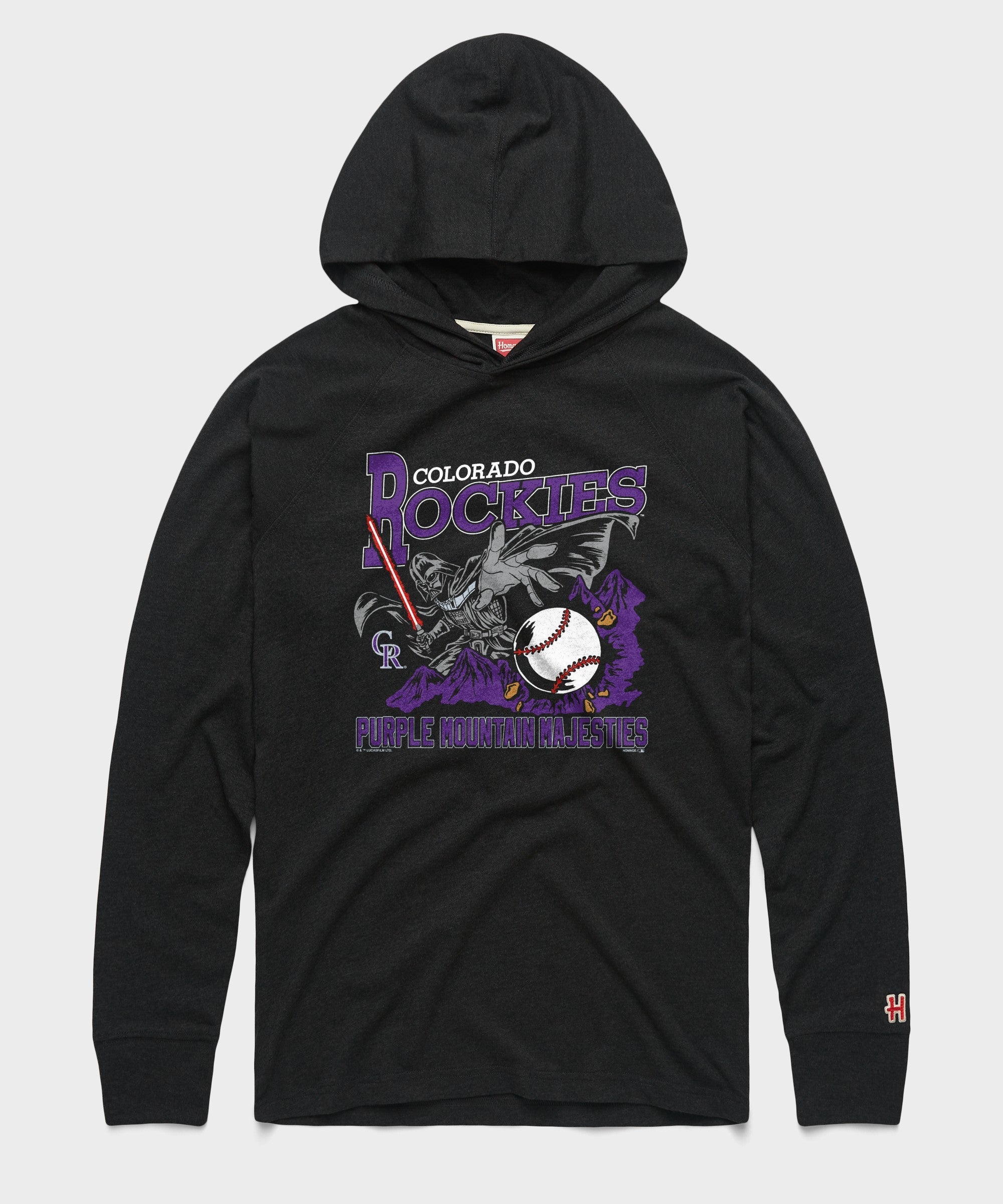 star wars x colorado rockies dark side lightweight hoodie