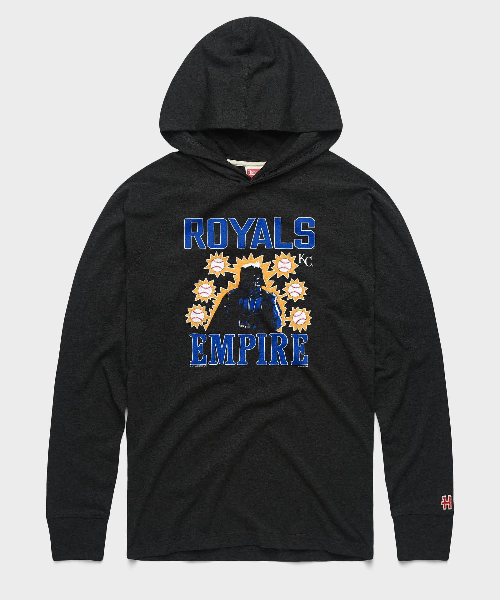 star wars x kansas city royals dark side lightweight hoodie