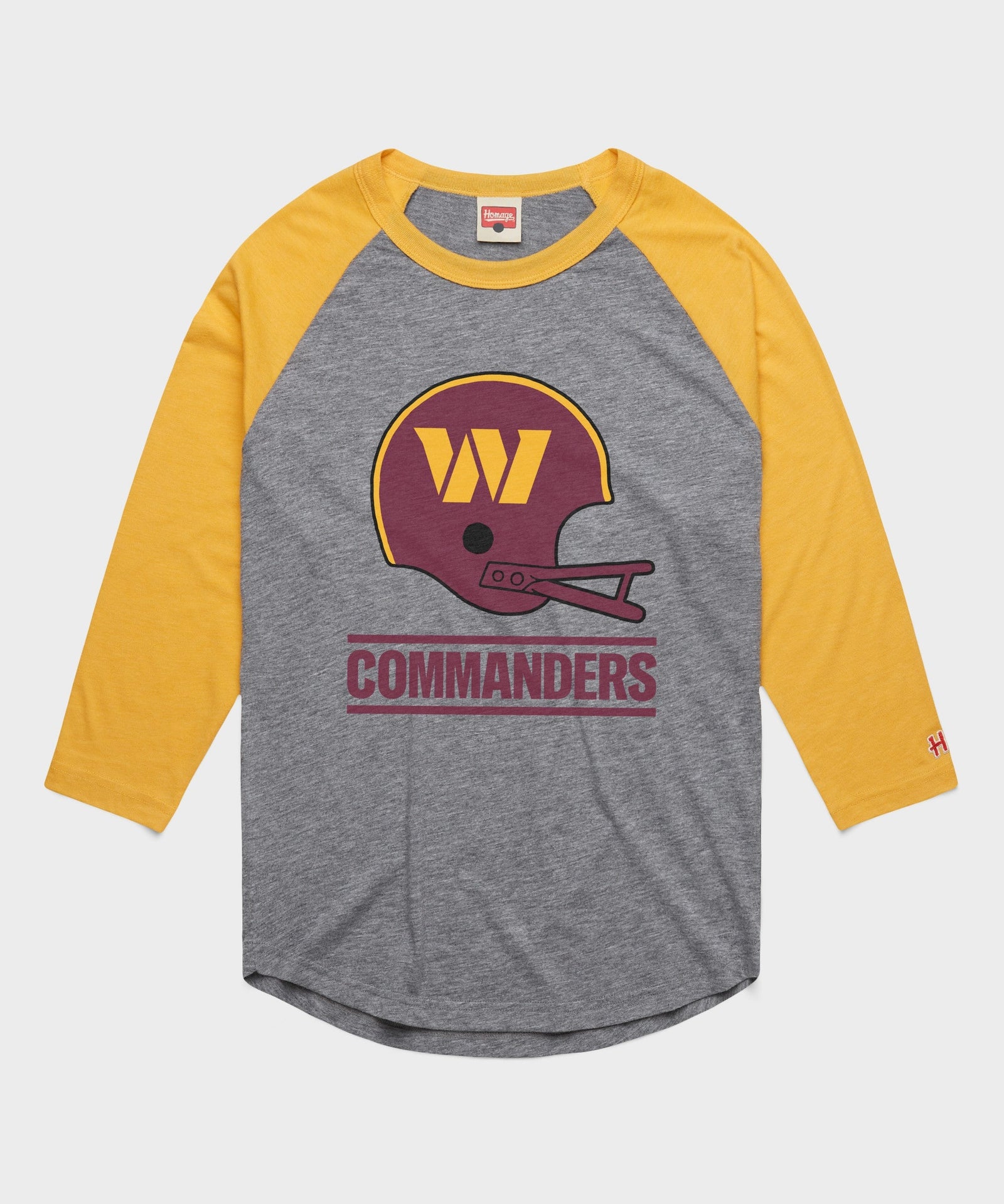 washington commanders big helmet raglan