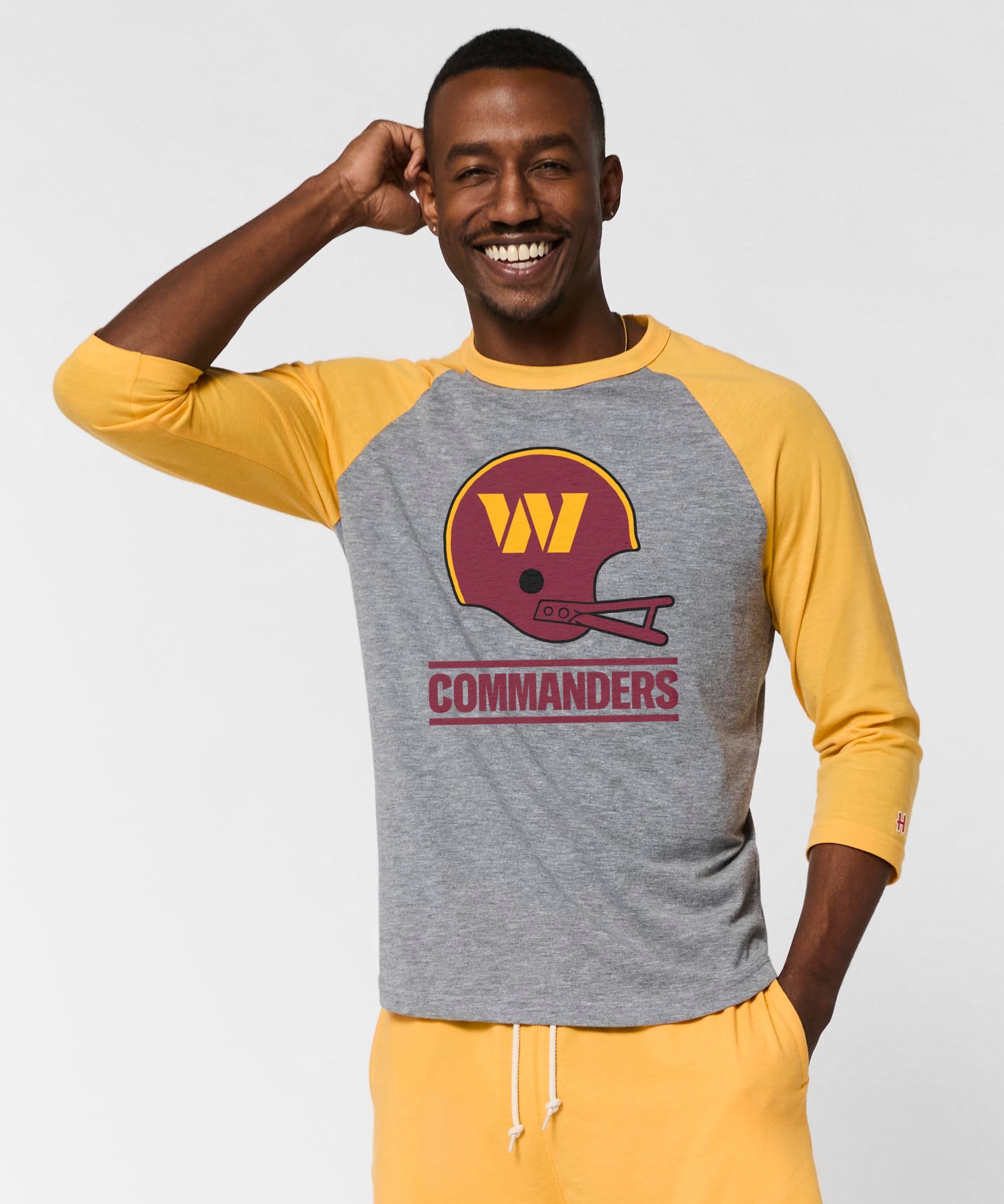 washington commanders big helmet raglan
