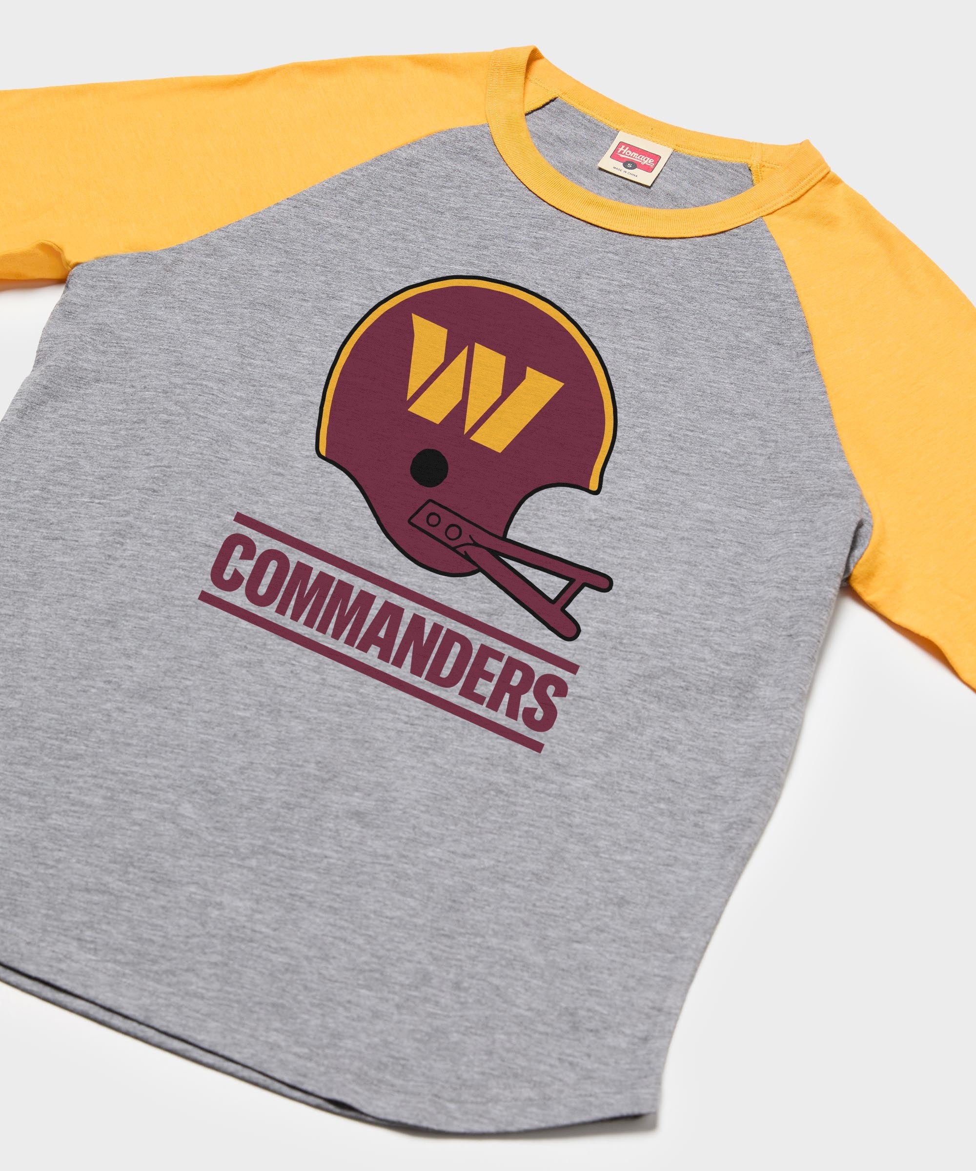washington commanders big helmet raglan