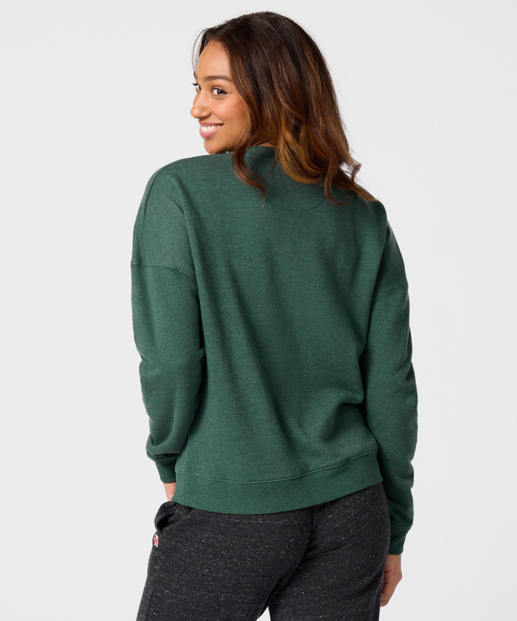 Women's Go-To Drop Shoulder Crewneck Pine