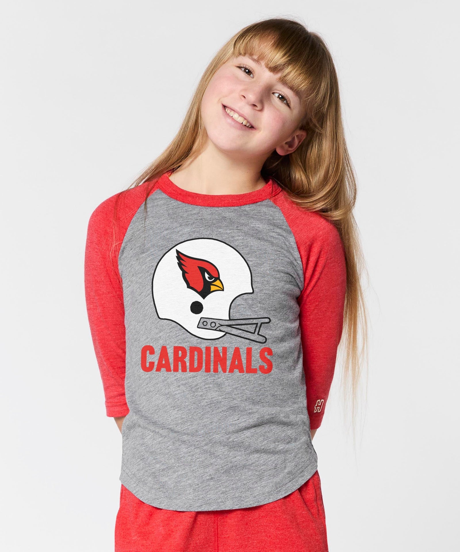 youth arizona cardinals big helmet raglan