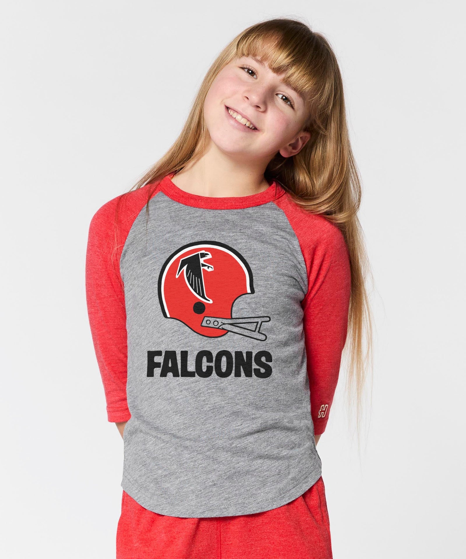 youth atlanta falcons big helmet raglan