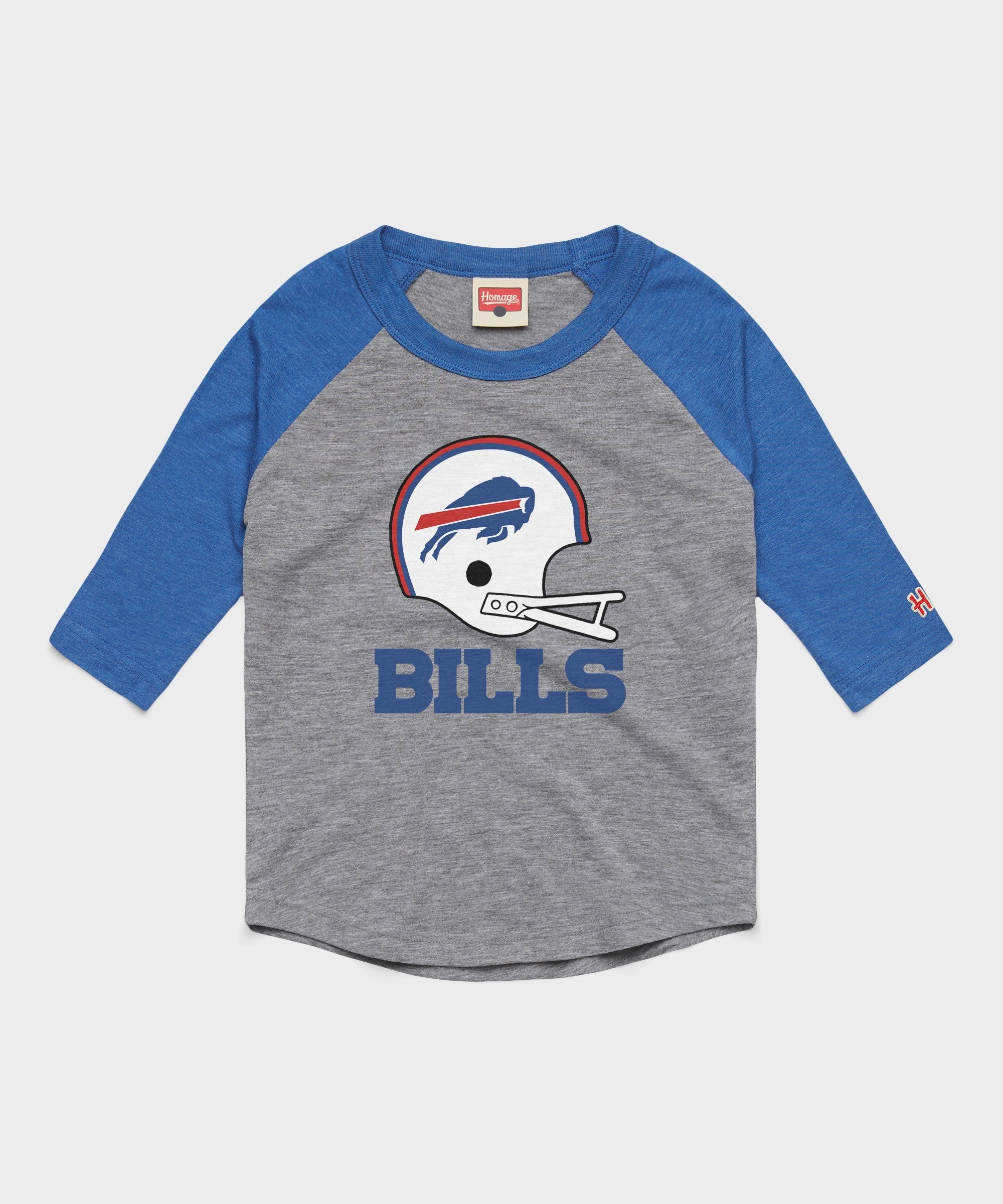 youth buffalo bills big helmet raglan
