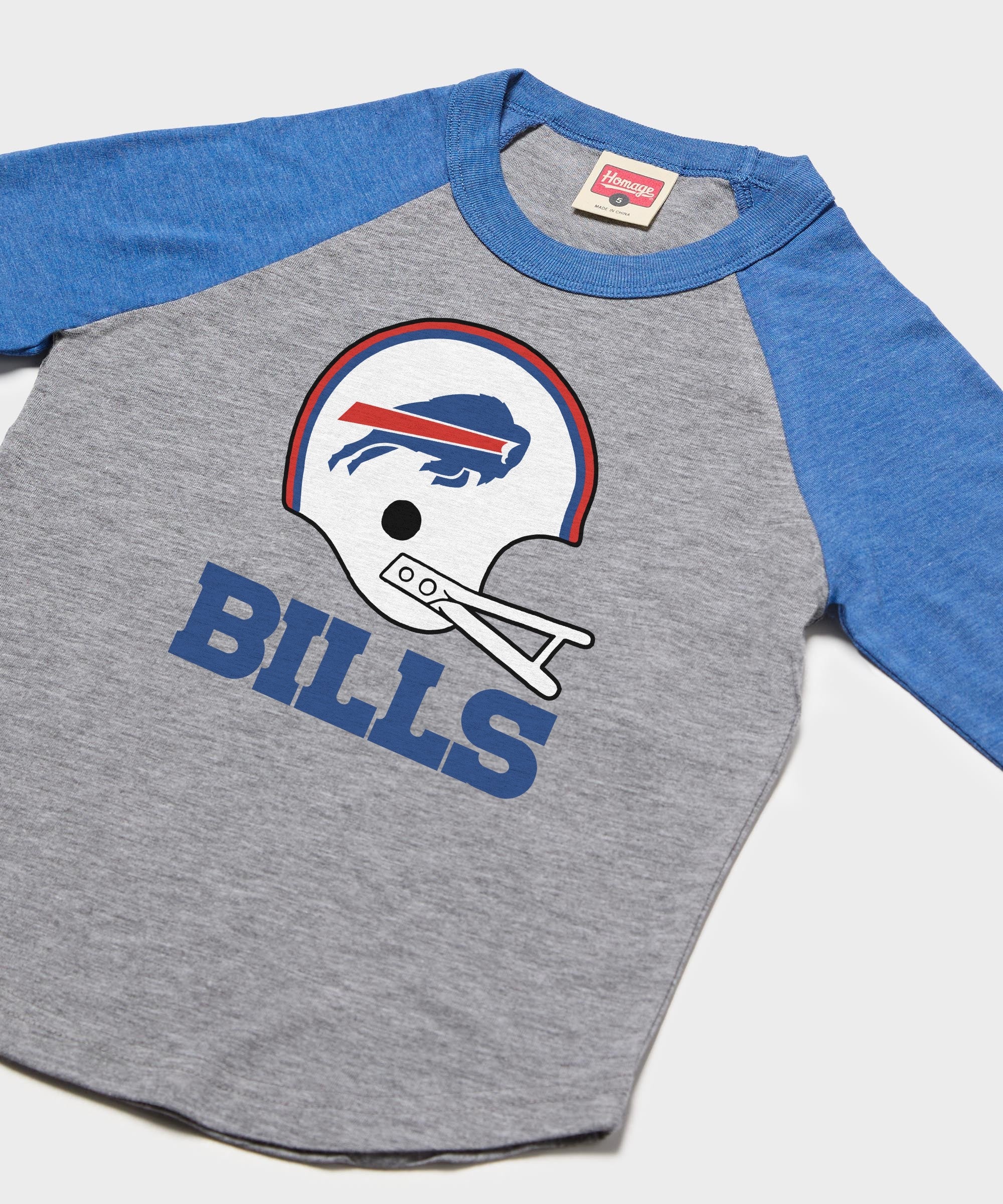 youth buffalo bills big helmet raglan