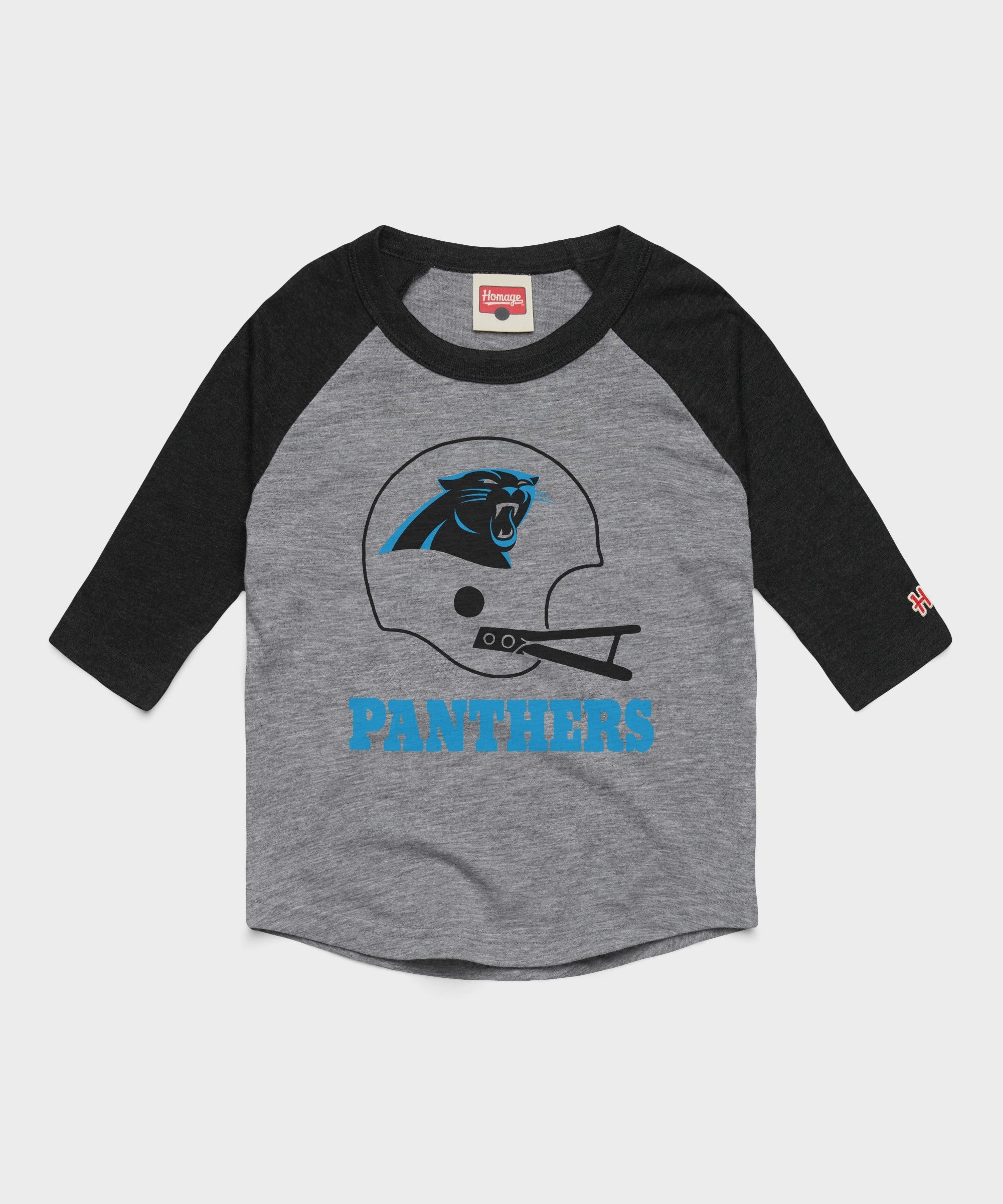 youth carolina panthers big helmet raglan