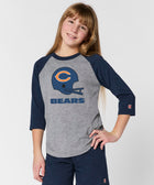 youth chicago bears big helmet raglan
