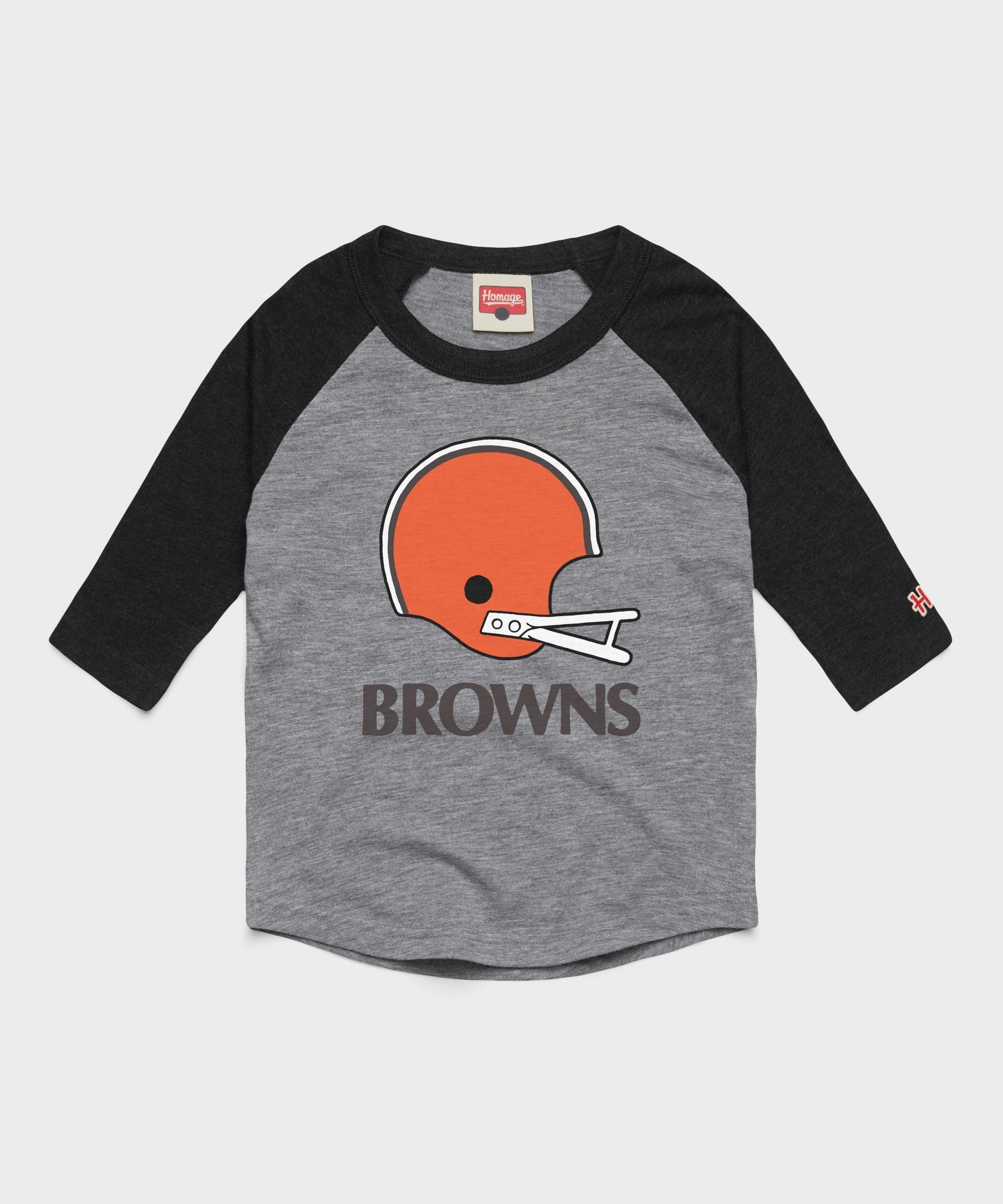youth cleveland browns big helmet raglan