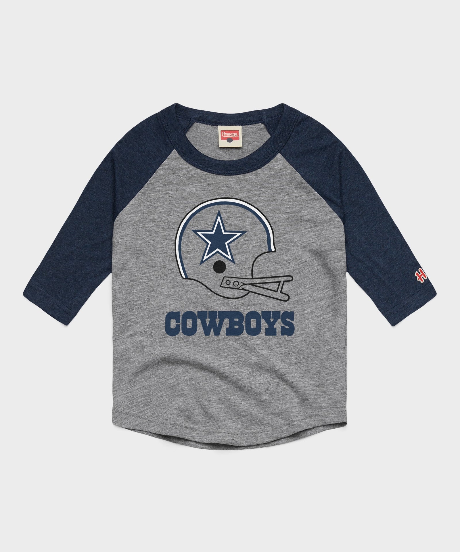 youth dallas cowboys big helmet raglan