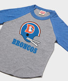 youth denver broncos big helmet raglan