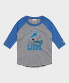 youth detroit lions big helmet raglan