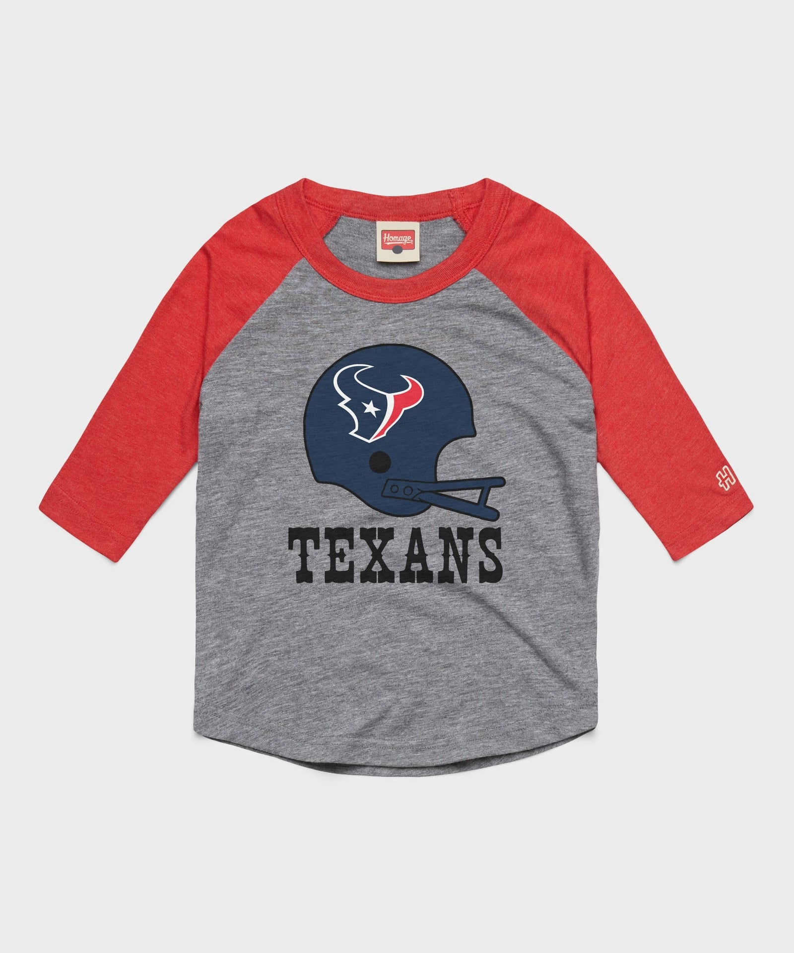 youth houston texans big helmet raglan