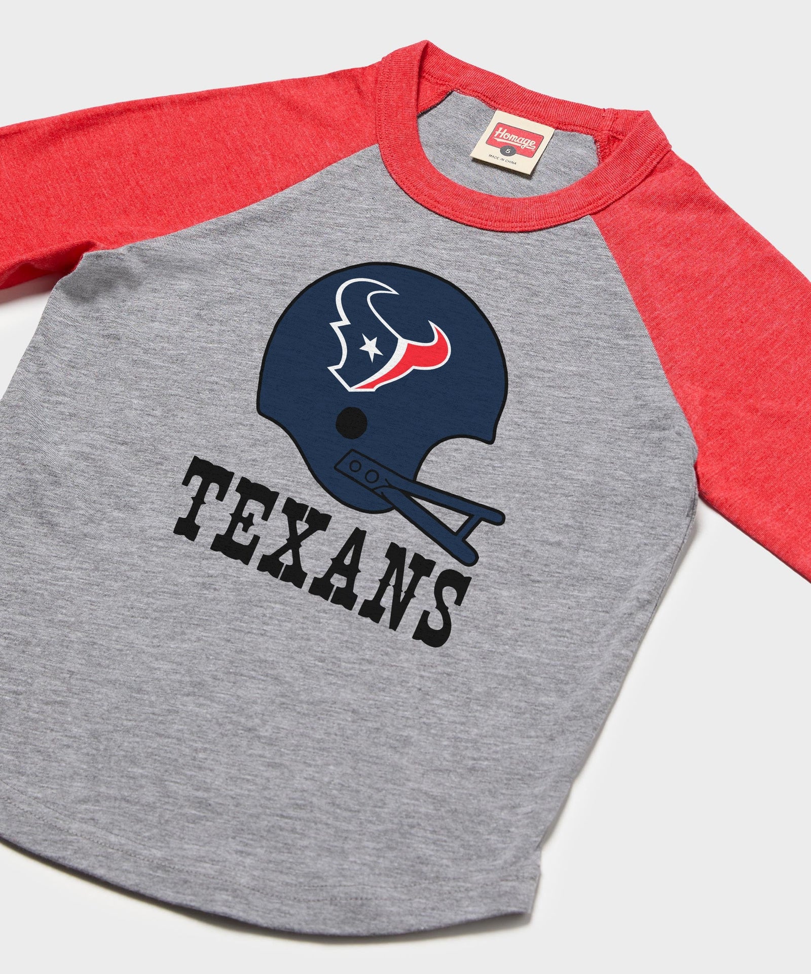 youth houston texans big helmet raglan
