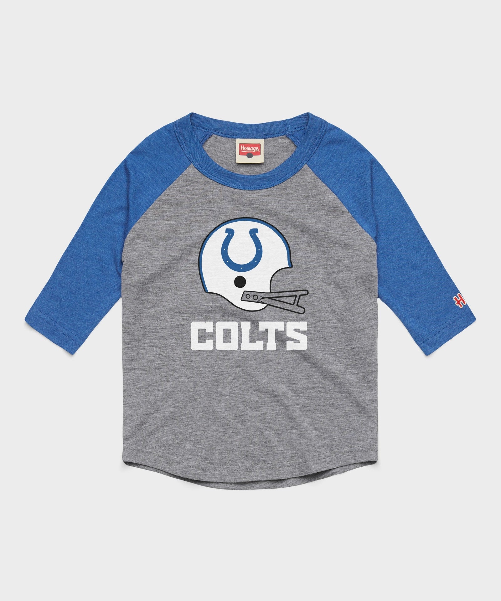youth indianapolis colts big helmet raglan