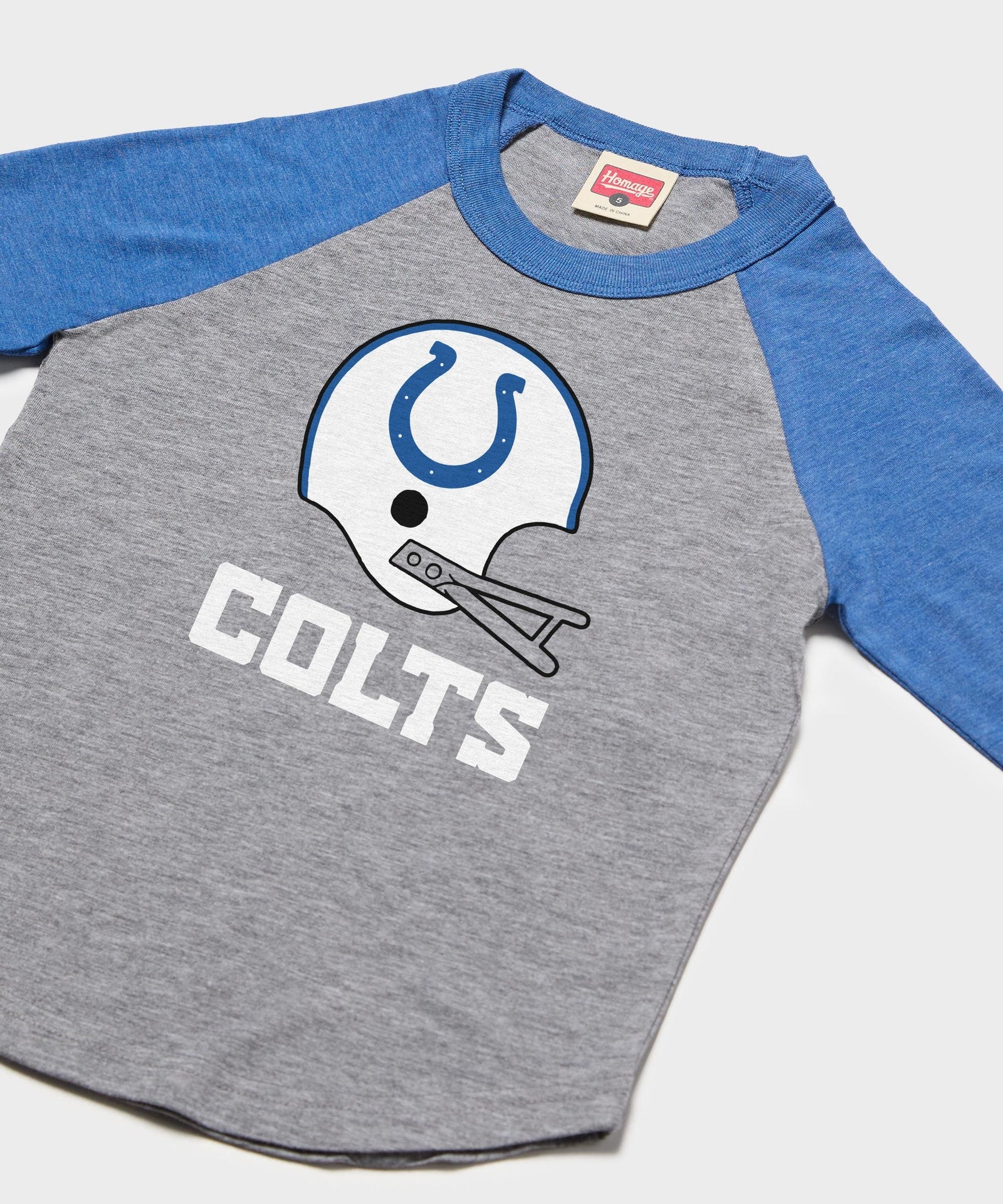youth indianapolis colts big helmet raglan