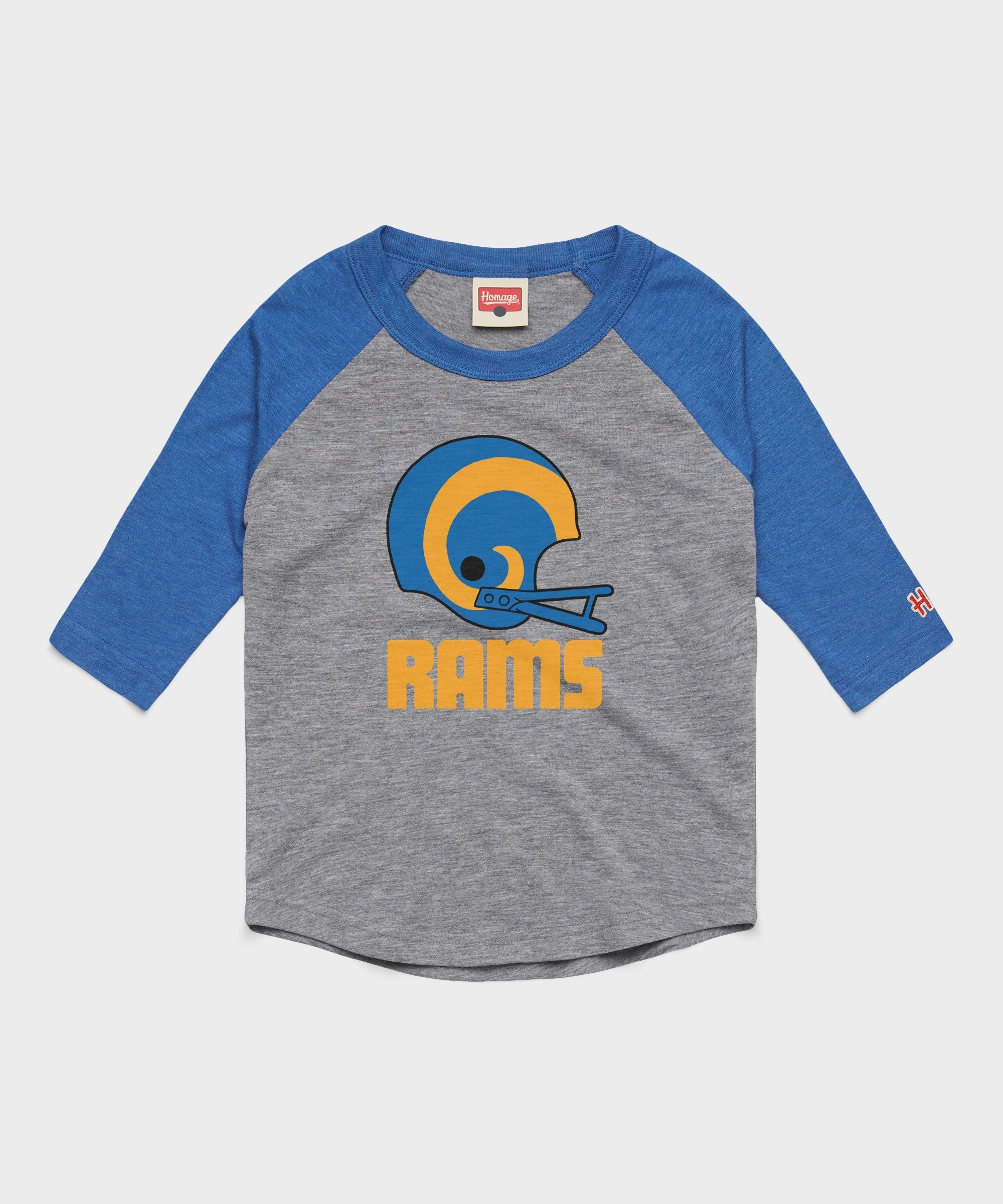 youth los angeles rams big helmet raglan
