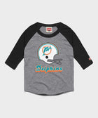 youth miami dolphins big helmet raglan