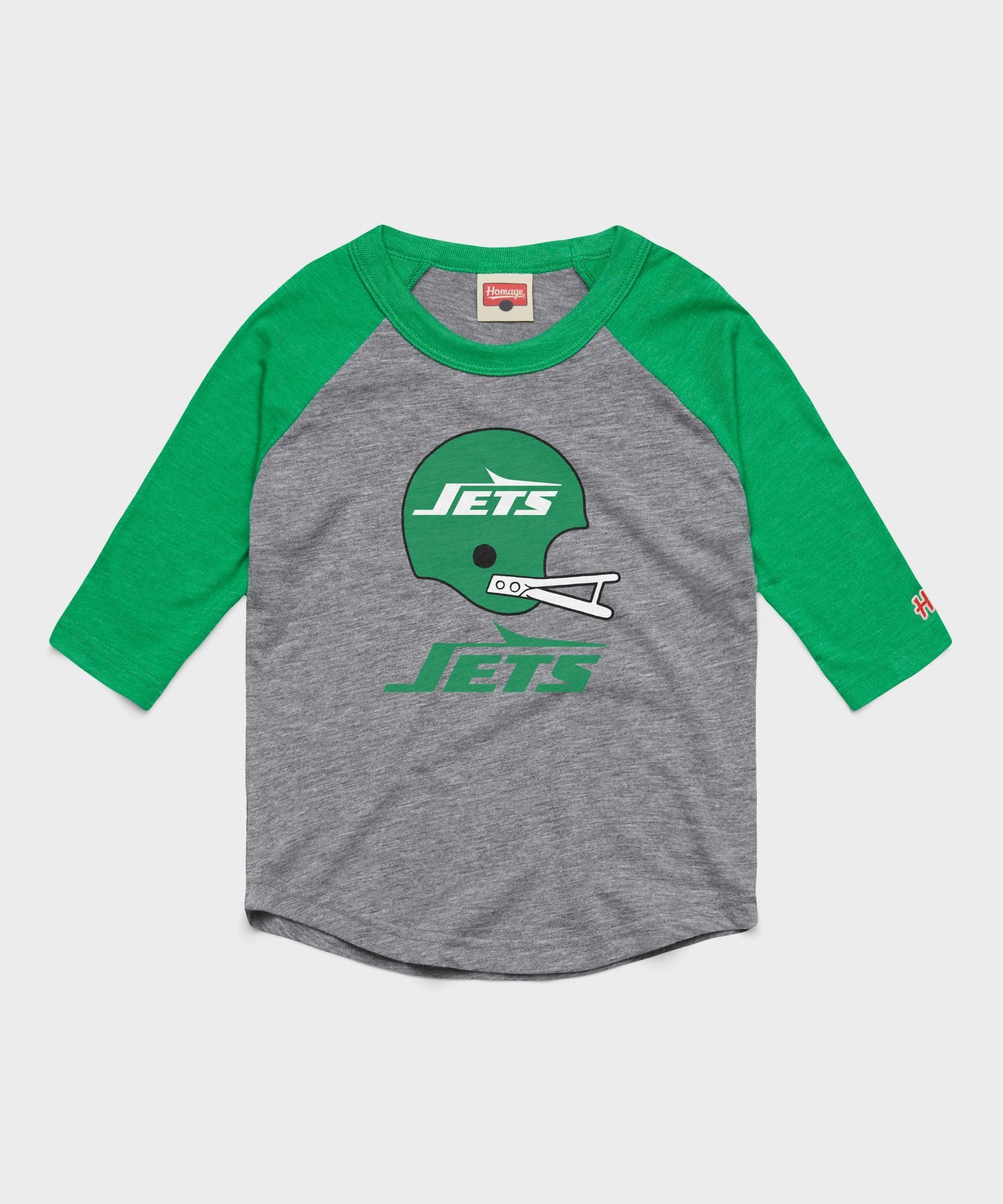 youth new york jets big helmet raglan