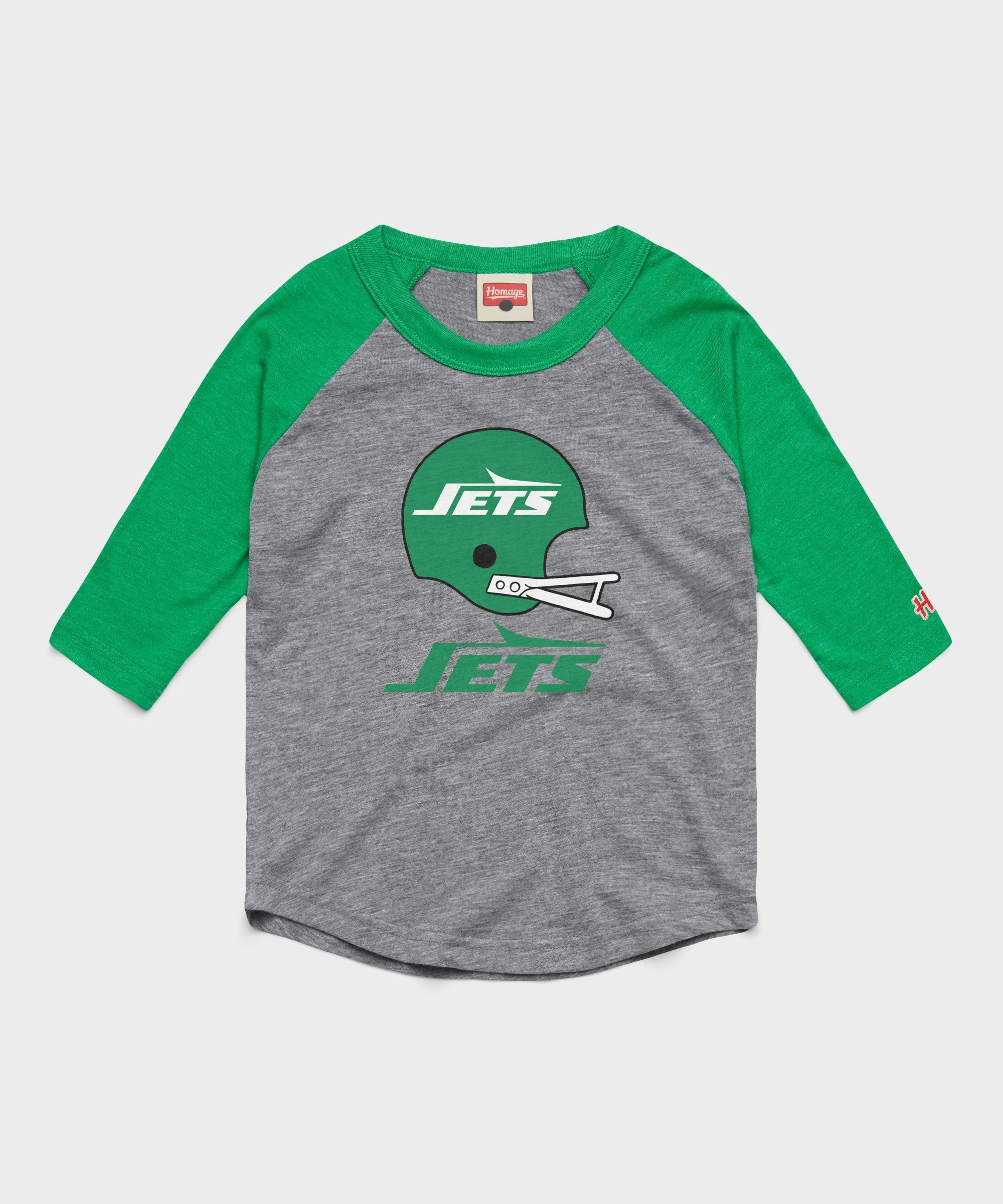 youth new york jets big helmet raglan