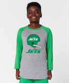 youth new york jets big helmet raglan