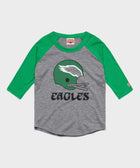 youth philadelphia eagles big helmet raglan