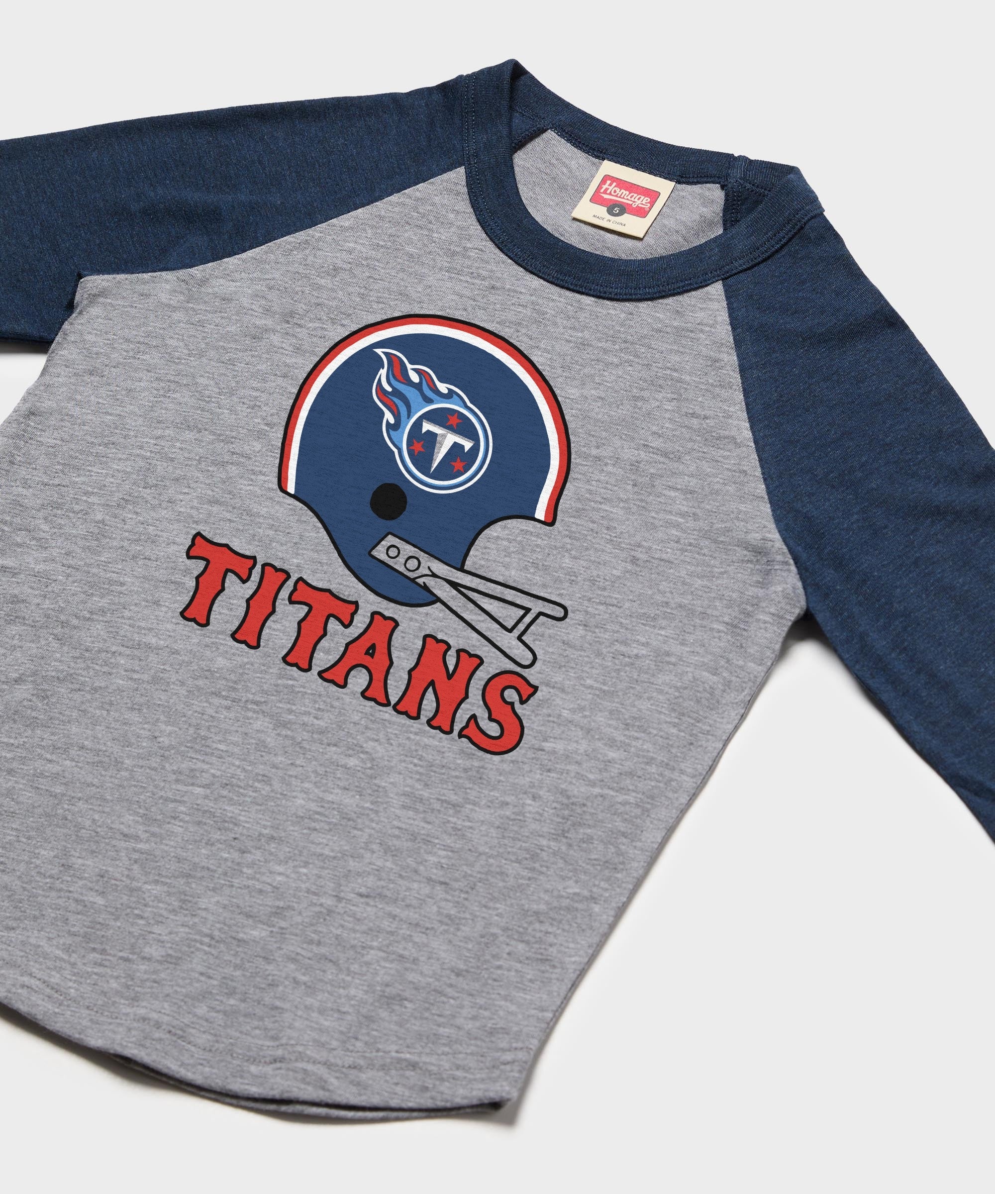 youth tennessee titans big helmet raglan