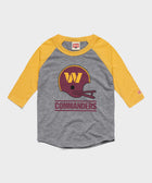 youth washington commanders big helmet raglan