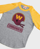 youth washington commanders big helmet raglan