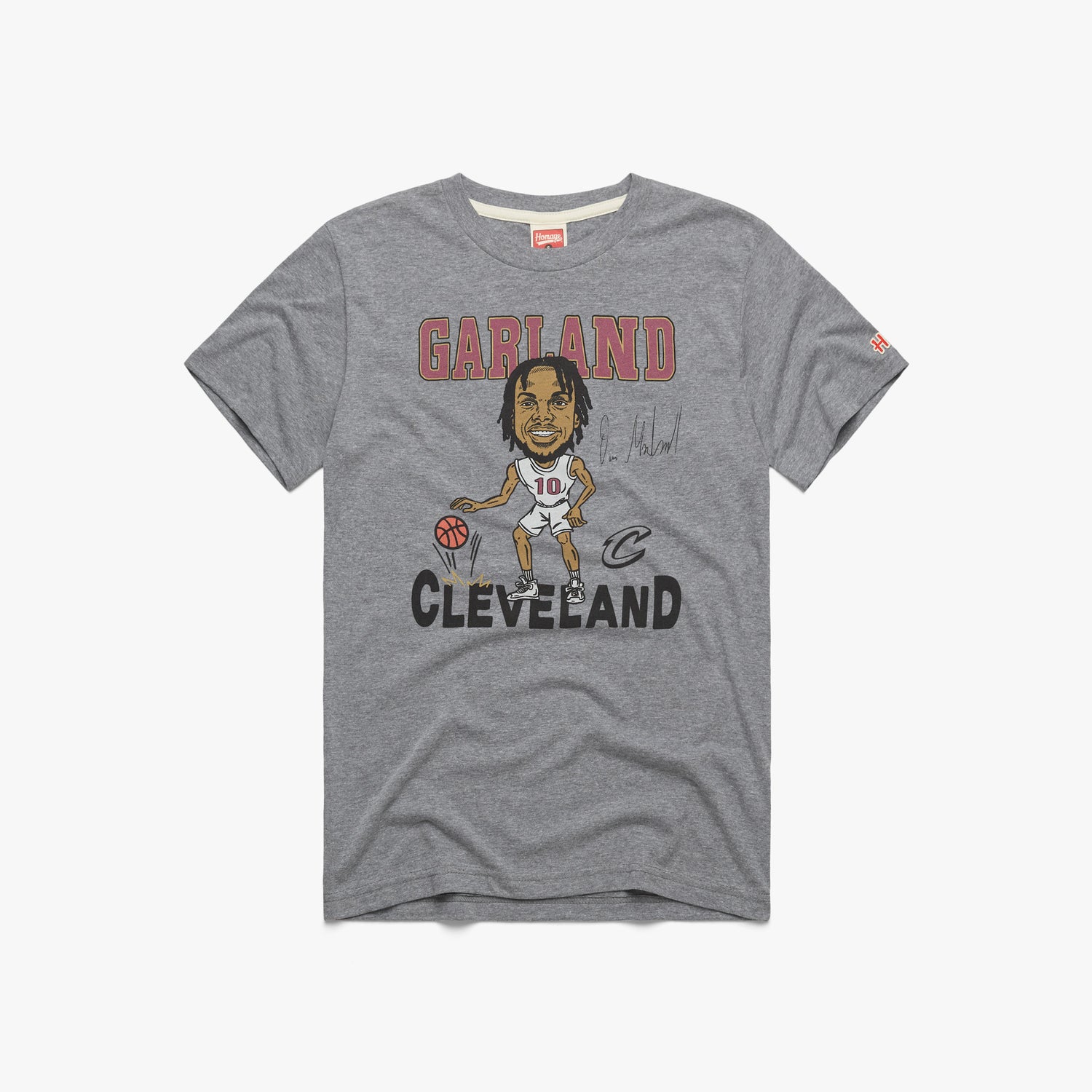 Cavs T-Shirt from Homage. | Ash | Vintage Apparel from Homage.