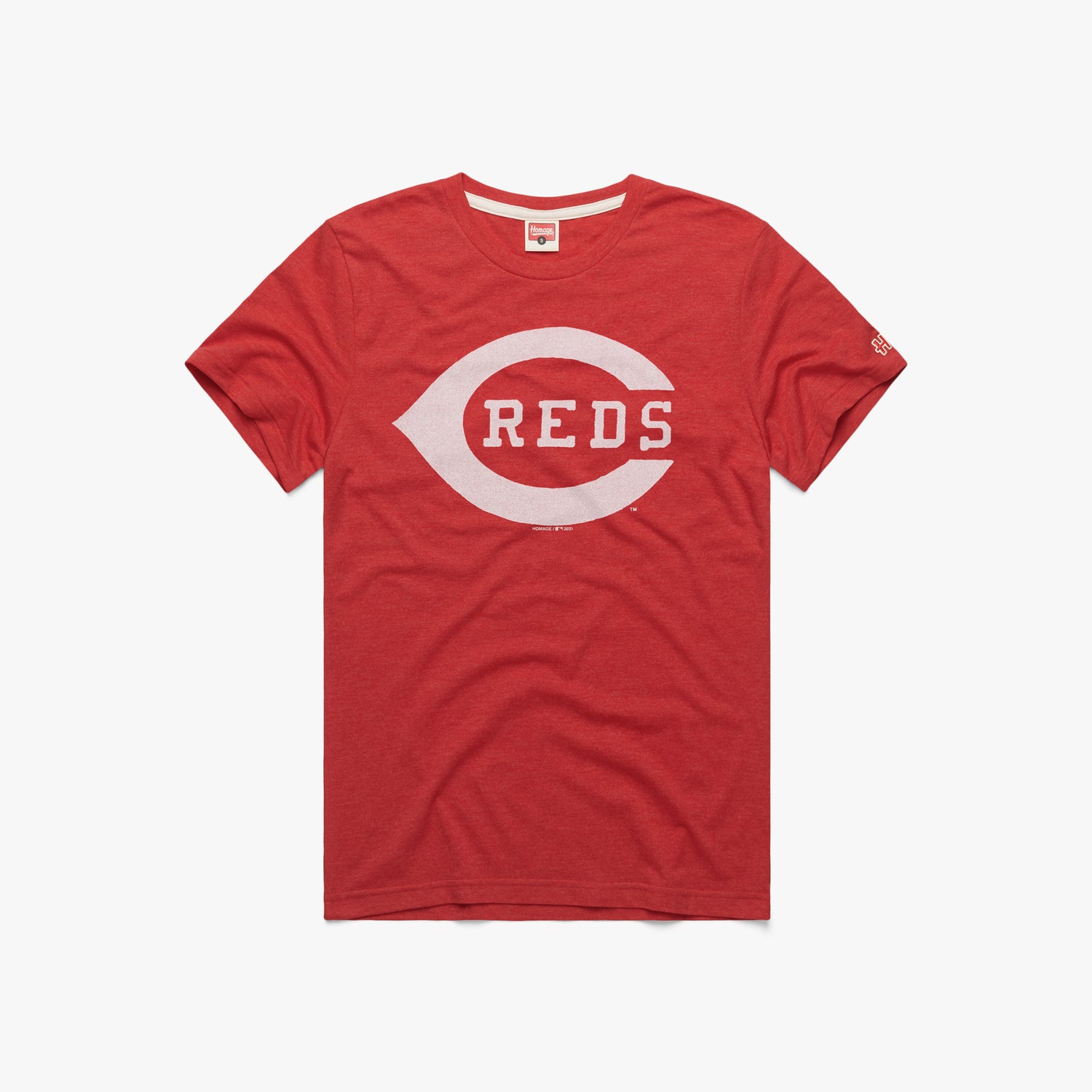 Cincinnati Reds Logo T-Shirt from Homage. | Red | Vintage Apparel from Homage.