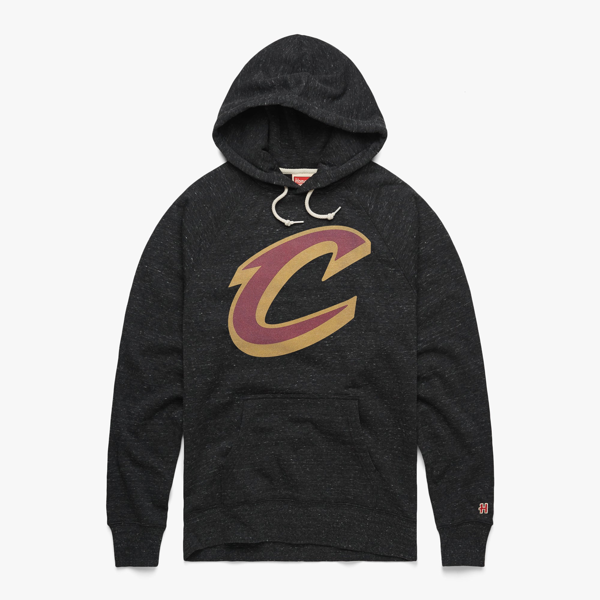 Cleveland Cavaliers Logo Hoodie from Homage. | Charcoal | Cleveland Cavaliers Vintage Apparel from Homage.