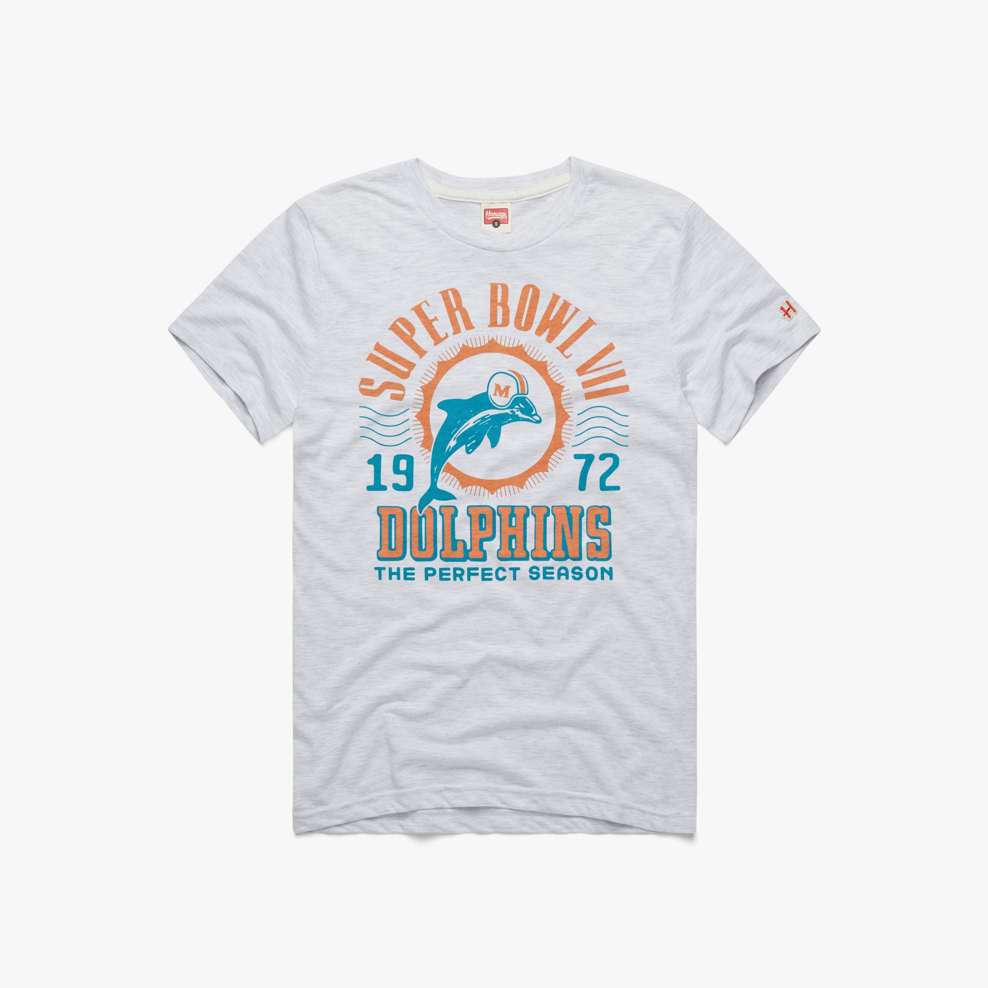 Miami Dolphins 1972 Perfect Season T-Shirt from Homage. | Officially Licensed Vintage NFL Apparel from Homage Pro Shop.