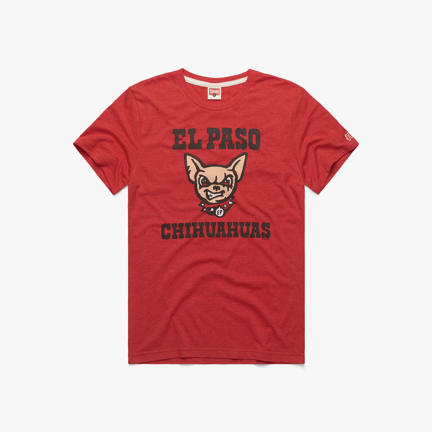 El Paso Chihuahuas T-Shirt from Homage. | Red | Vintage Apparel from Homage.