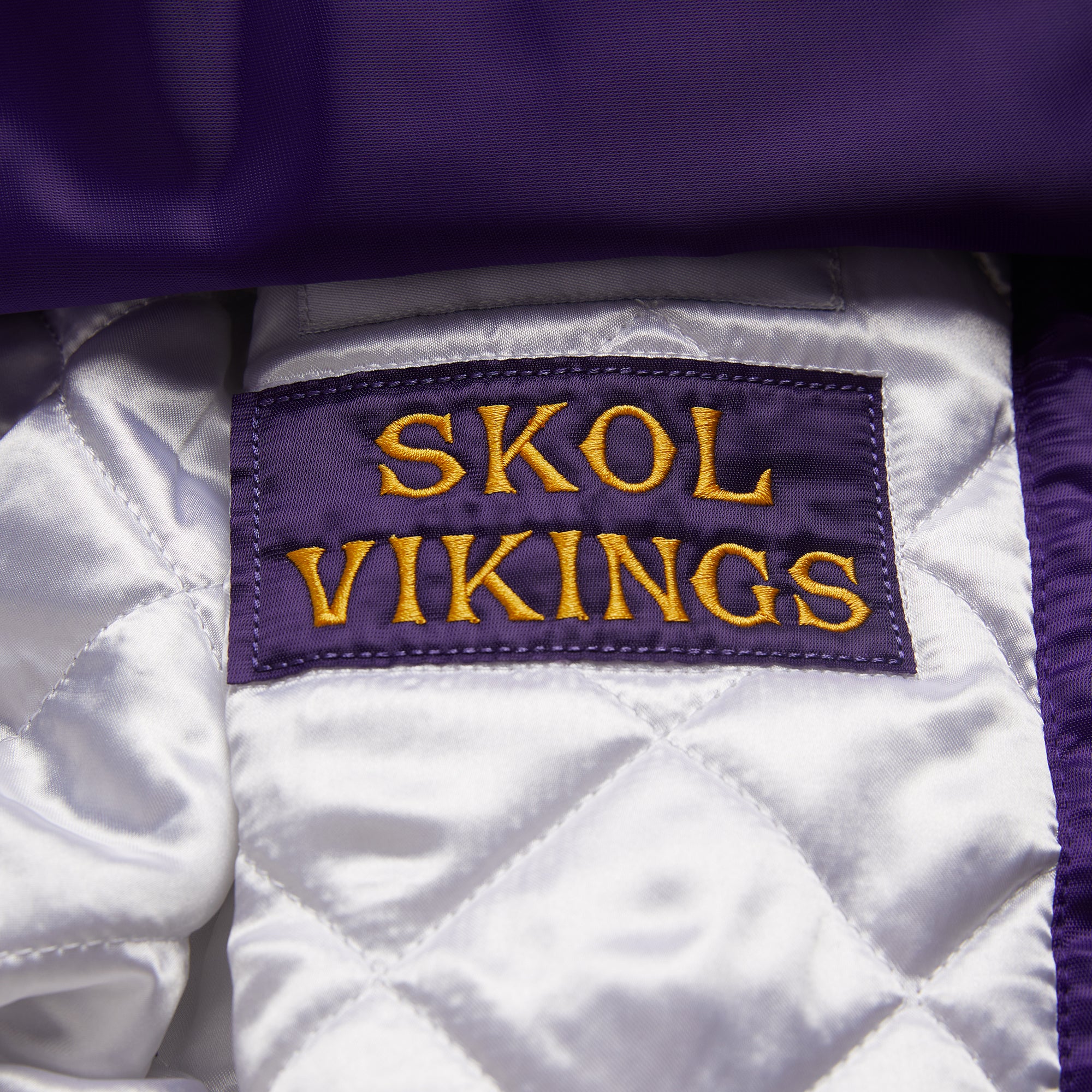 HOMAGE X Starter Vikings Satin Jacket   Men's Retro NFL Jacket