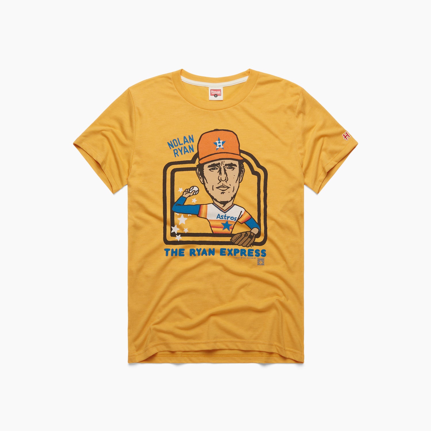 Houston Astros The Ryan Express T-Shirt from Homage. | Gold | Vintage Apparel from Homage.